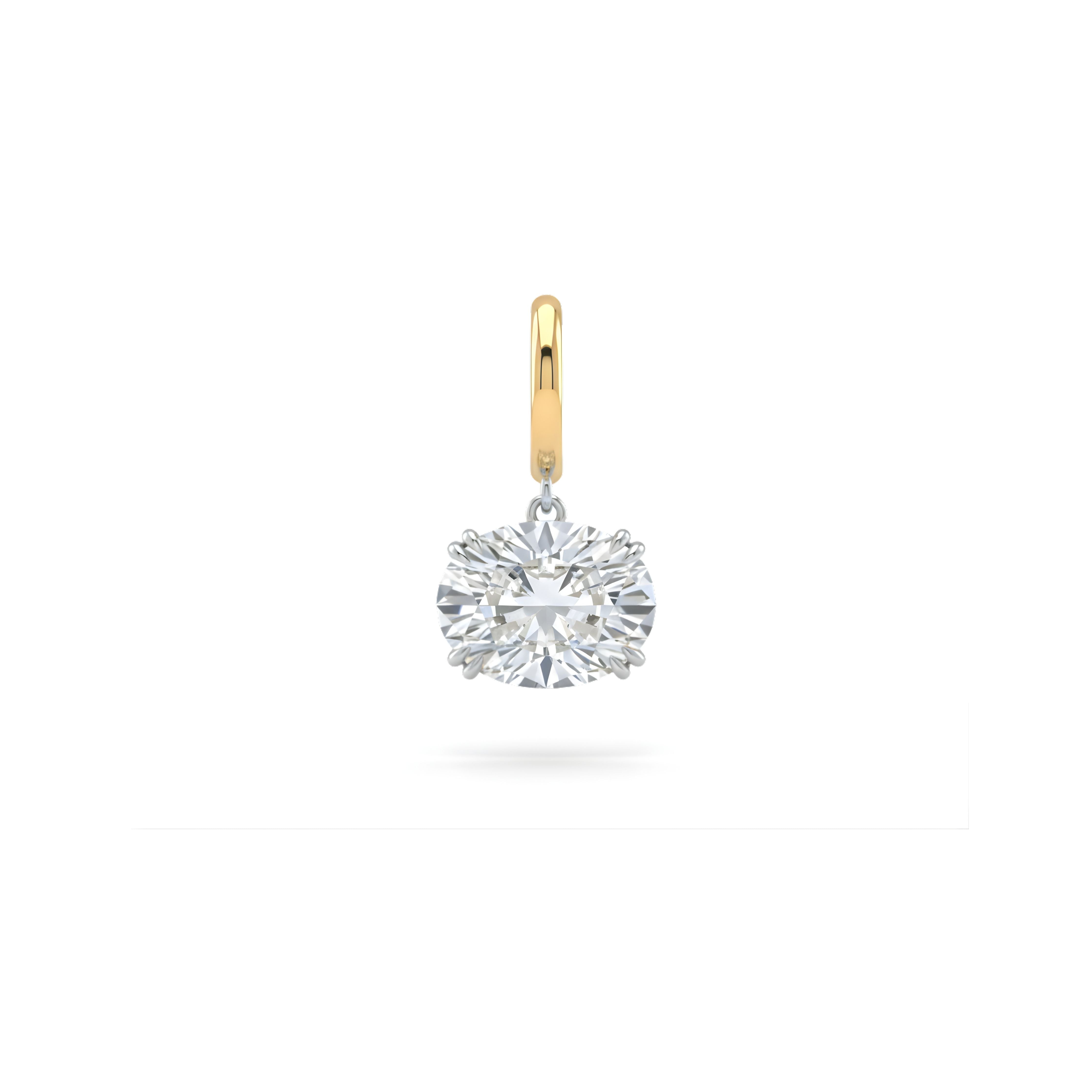 Mega East-West Oval Diamond Charm