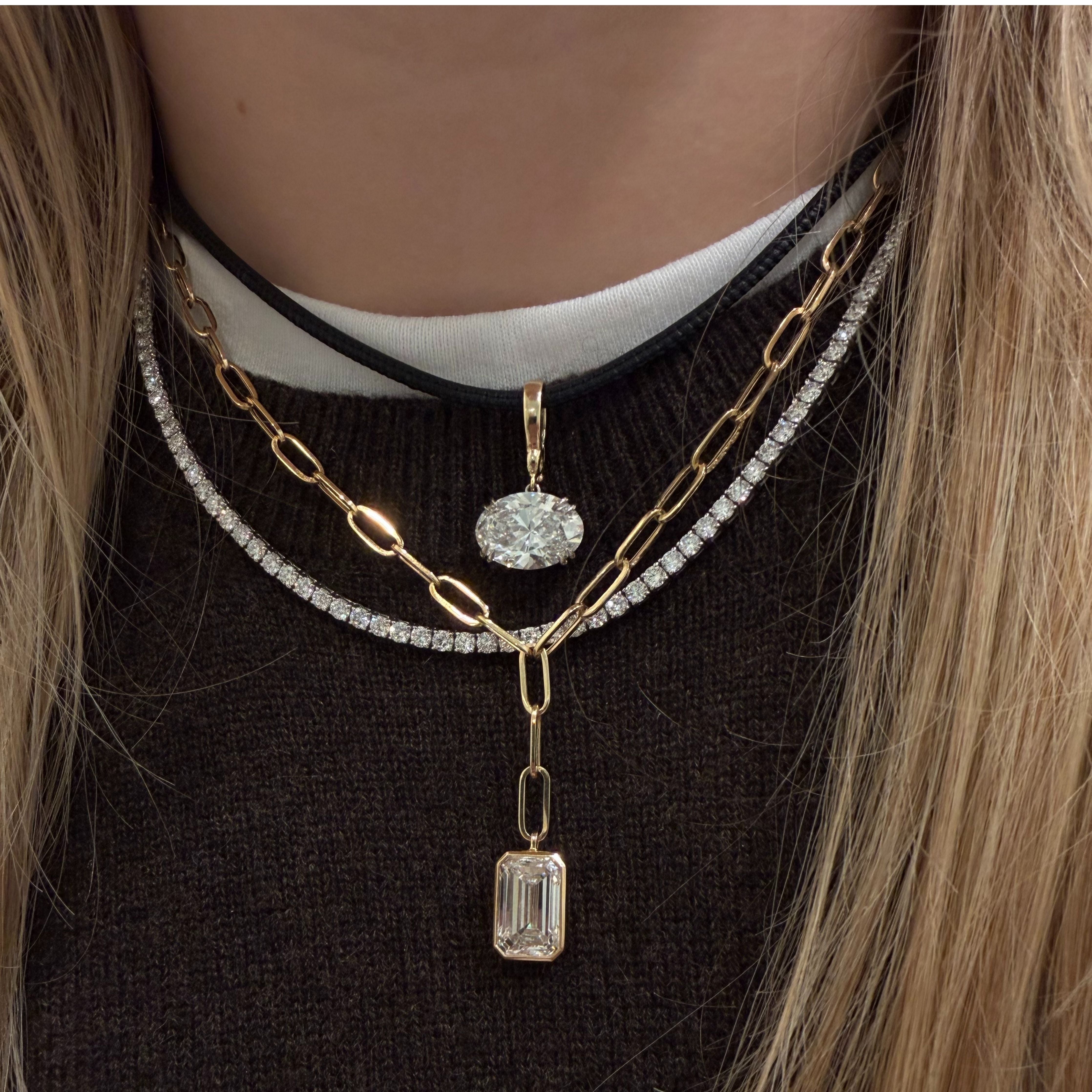Mega East-West Oval Diamond Charm