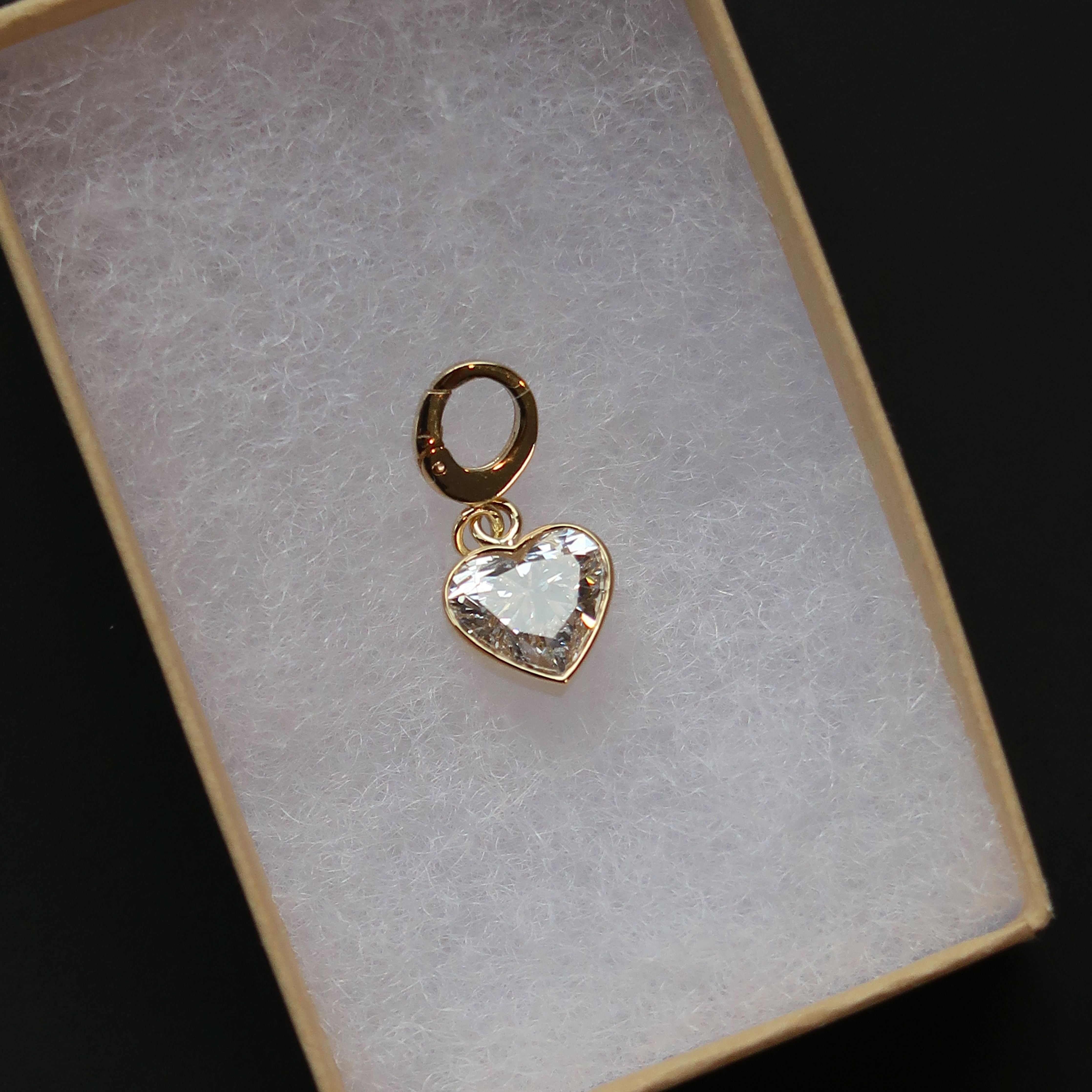 Petite Bezel Heart Diamond Charm