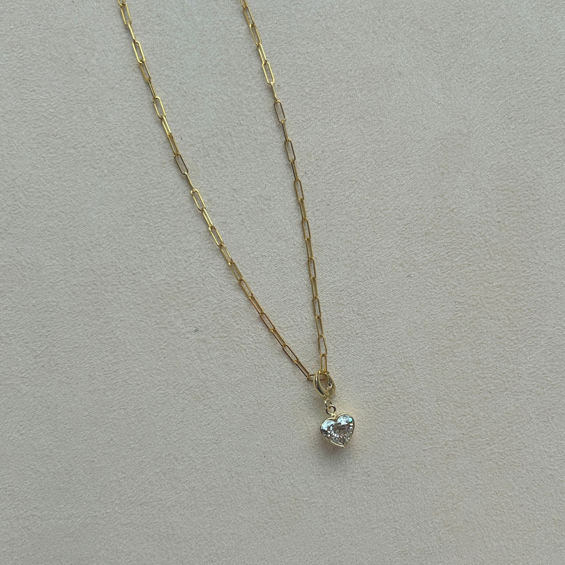Petite Bezel Heart Charm