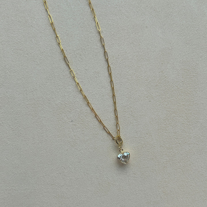 Petite Bezel Heart Charm
