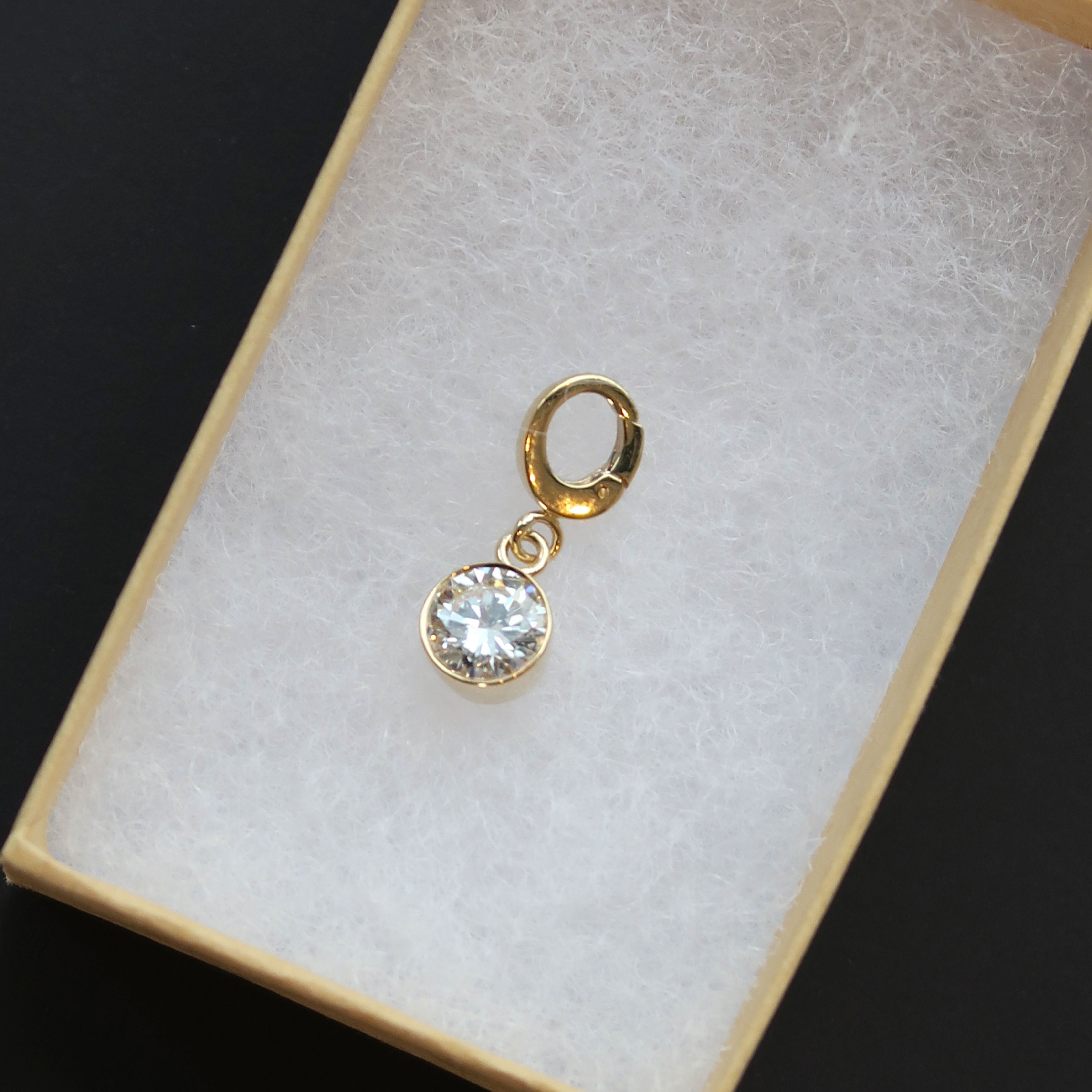 Petite Bezel Round Diamond Charm
