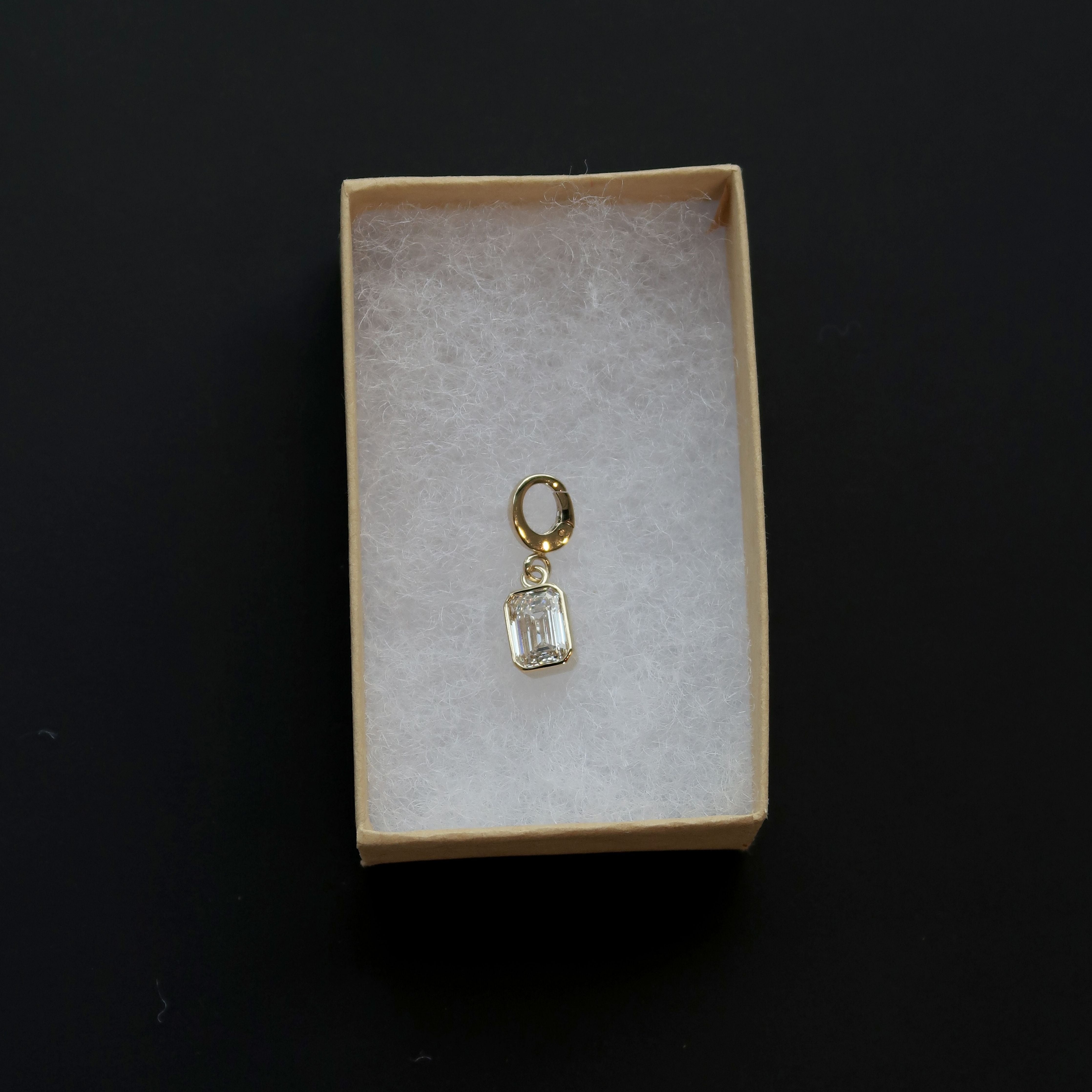 Petite Bezel Emerald Diamond Charm