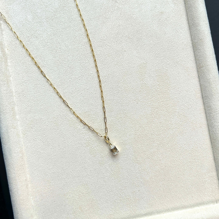 Petite Bezel Emerald Charm