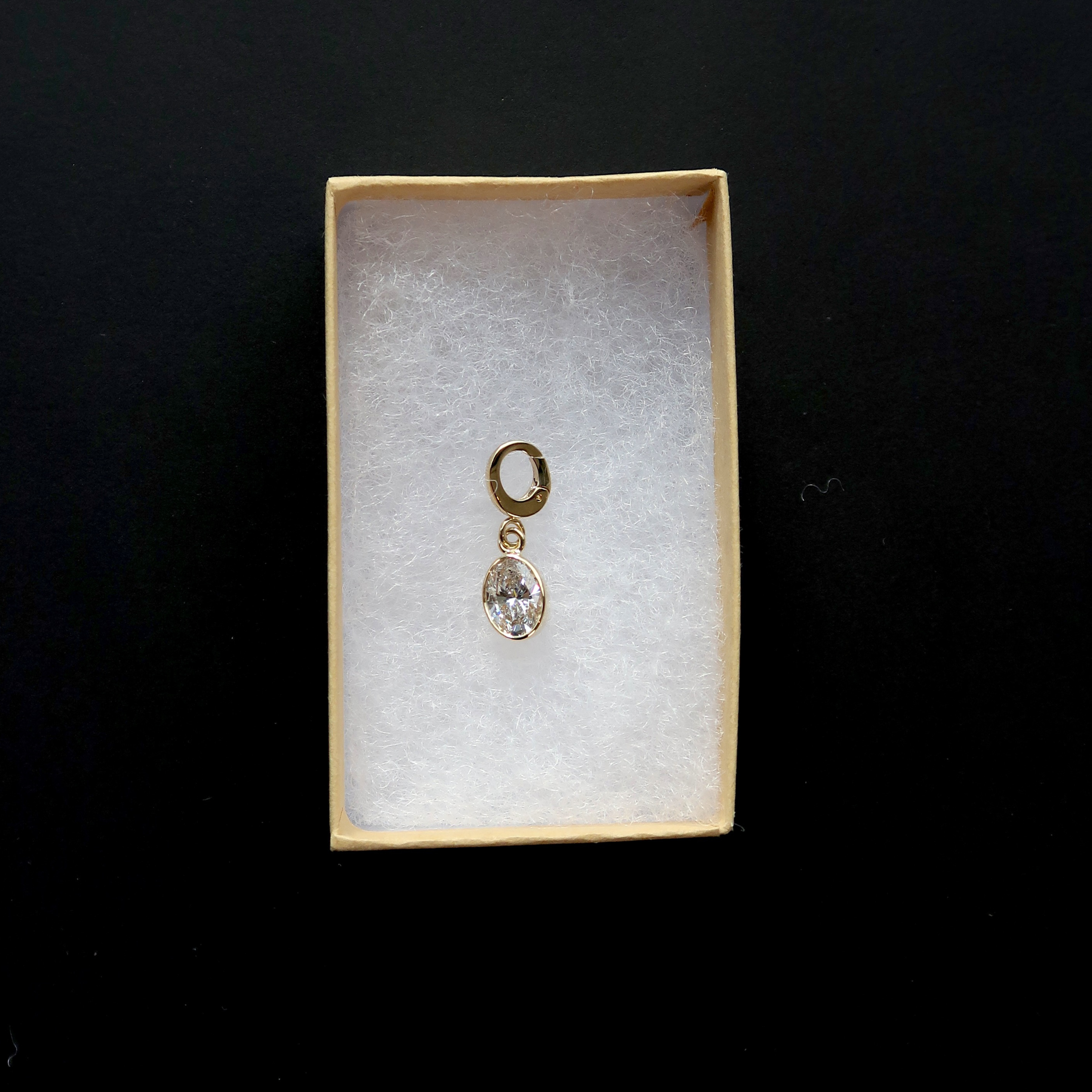 Petite Bezel Oval Diamond Charm