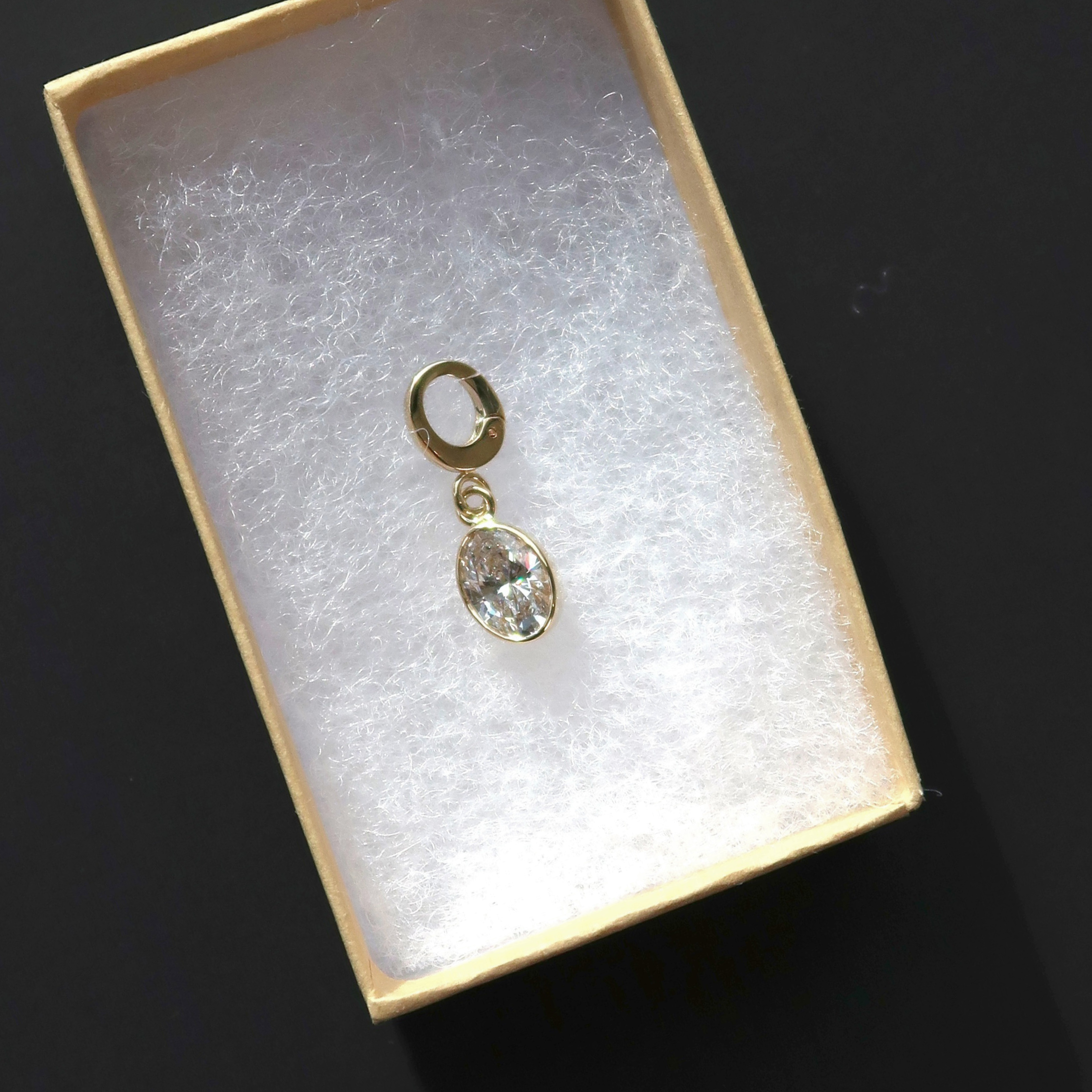 Petite Bezel Oval Diamond Charm