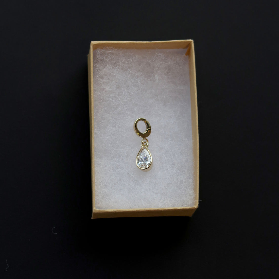 Petite Bezel Pear Charm