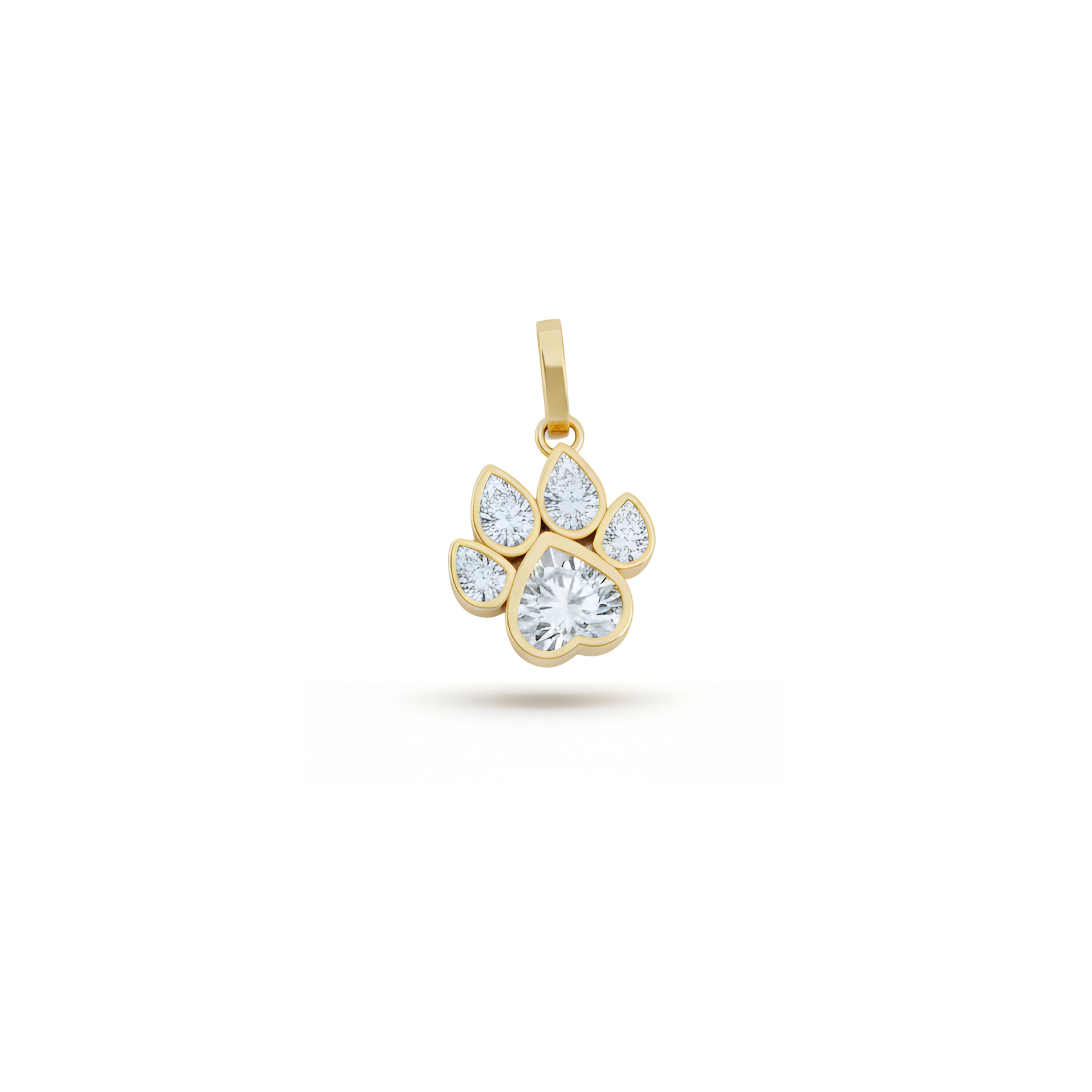 Small Paw Diamond Charm