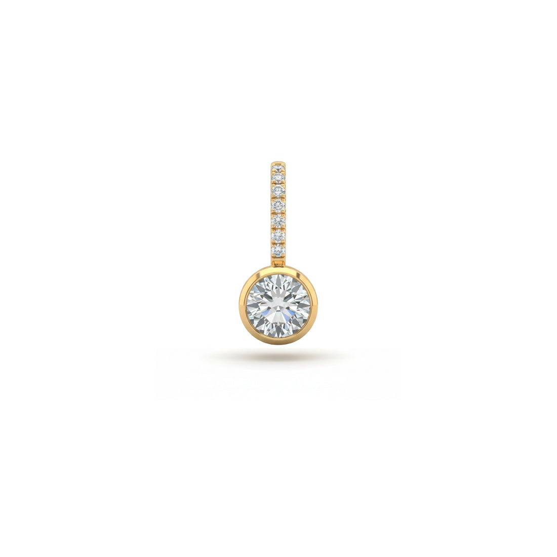 Petite Bezel Round Charm with Diamonds