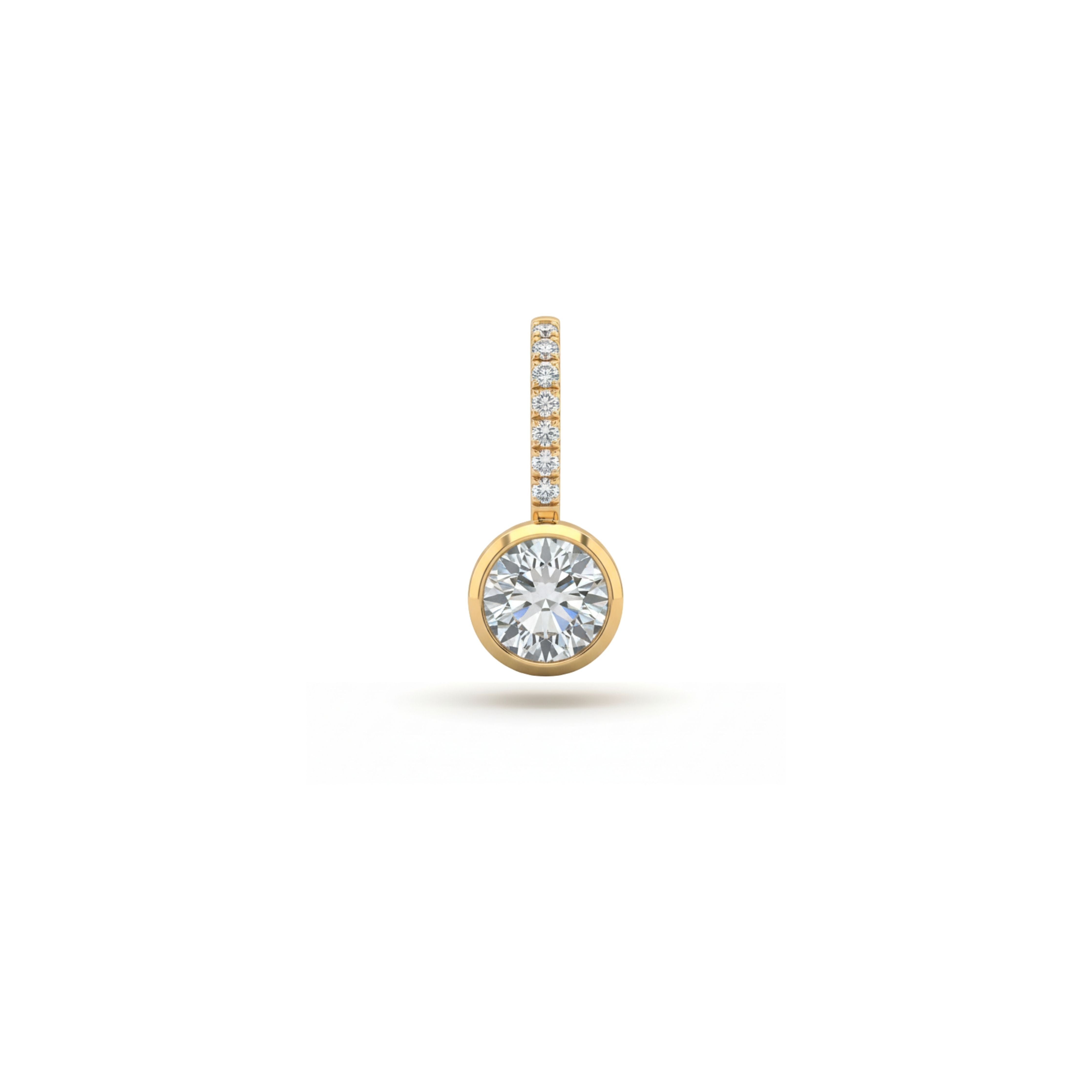 Petite Bezel With Pavé Round Diamond Charm