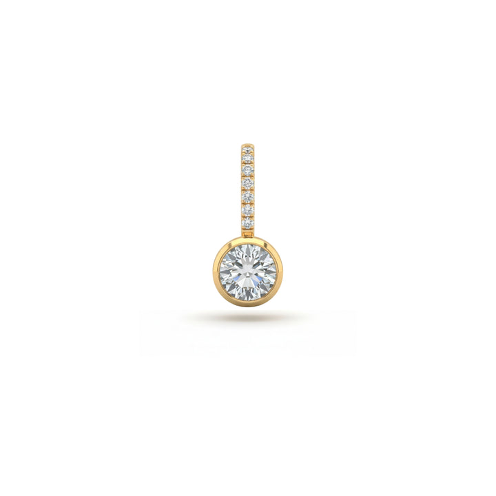 Petite Bezel Round Charm with Diamonds