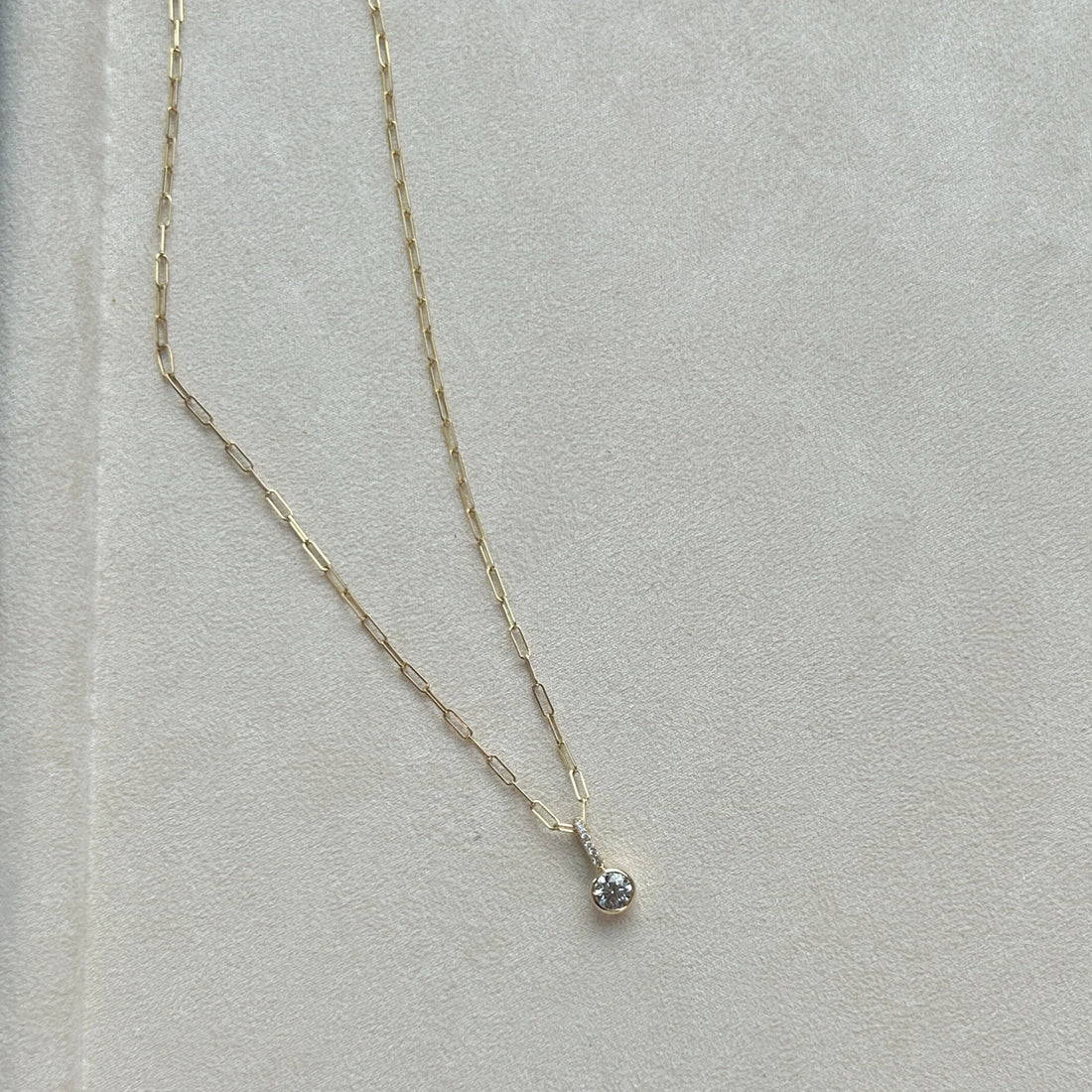 Petite Bezel Round Charm with Diamonds