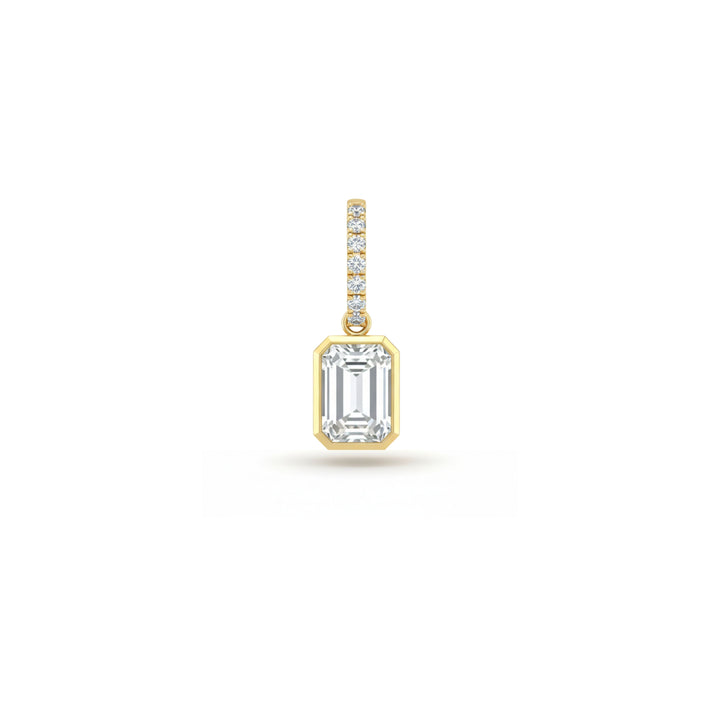 Petite Bezel Emerald Charm with Diamonds