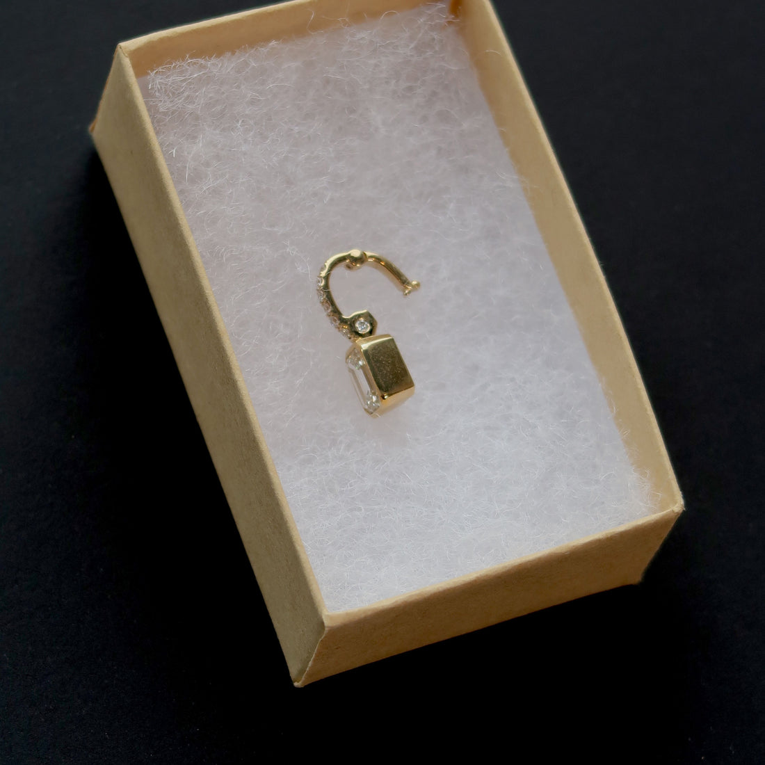 Petite Bezel Emerald Charm with Diamonds