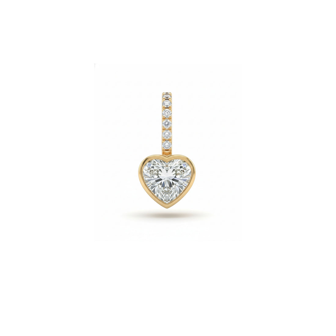 Petite Bezel Heart with Pave Charm