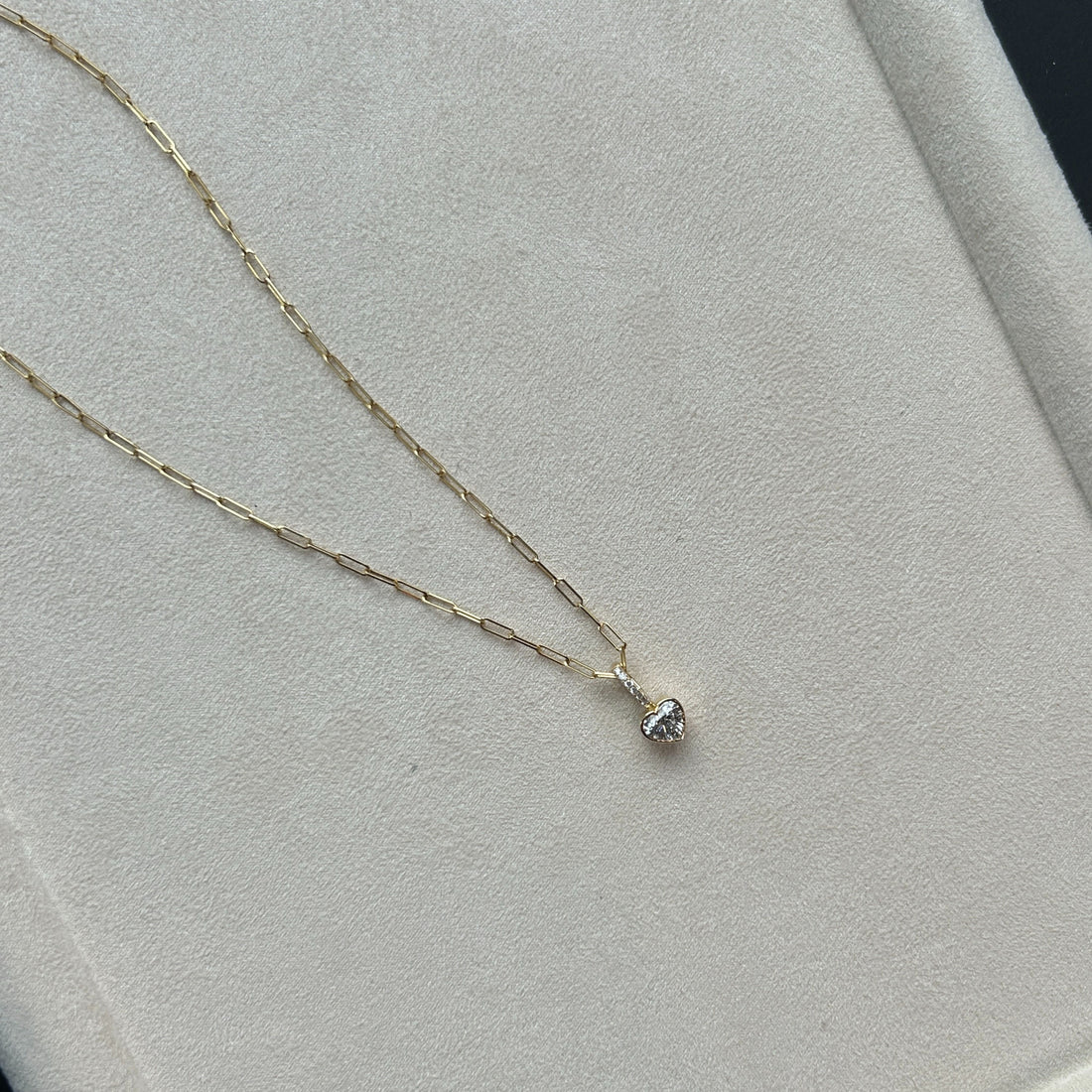 Petite Bezel Heart with Pave Charm