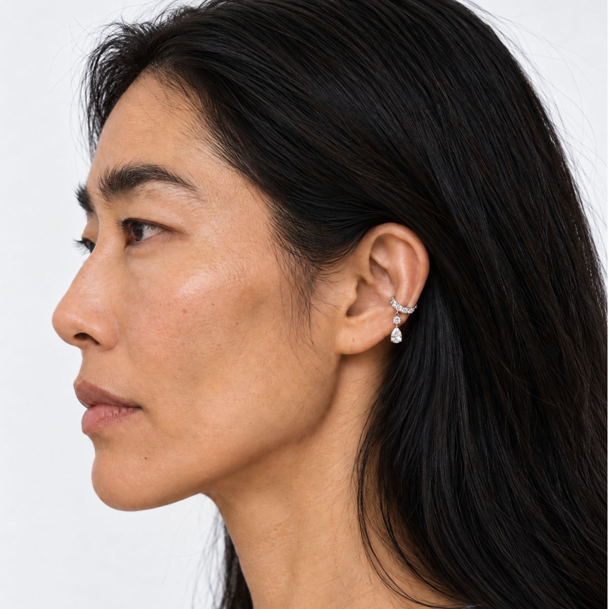 Blair Ear Cuff with Pear Dangle