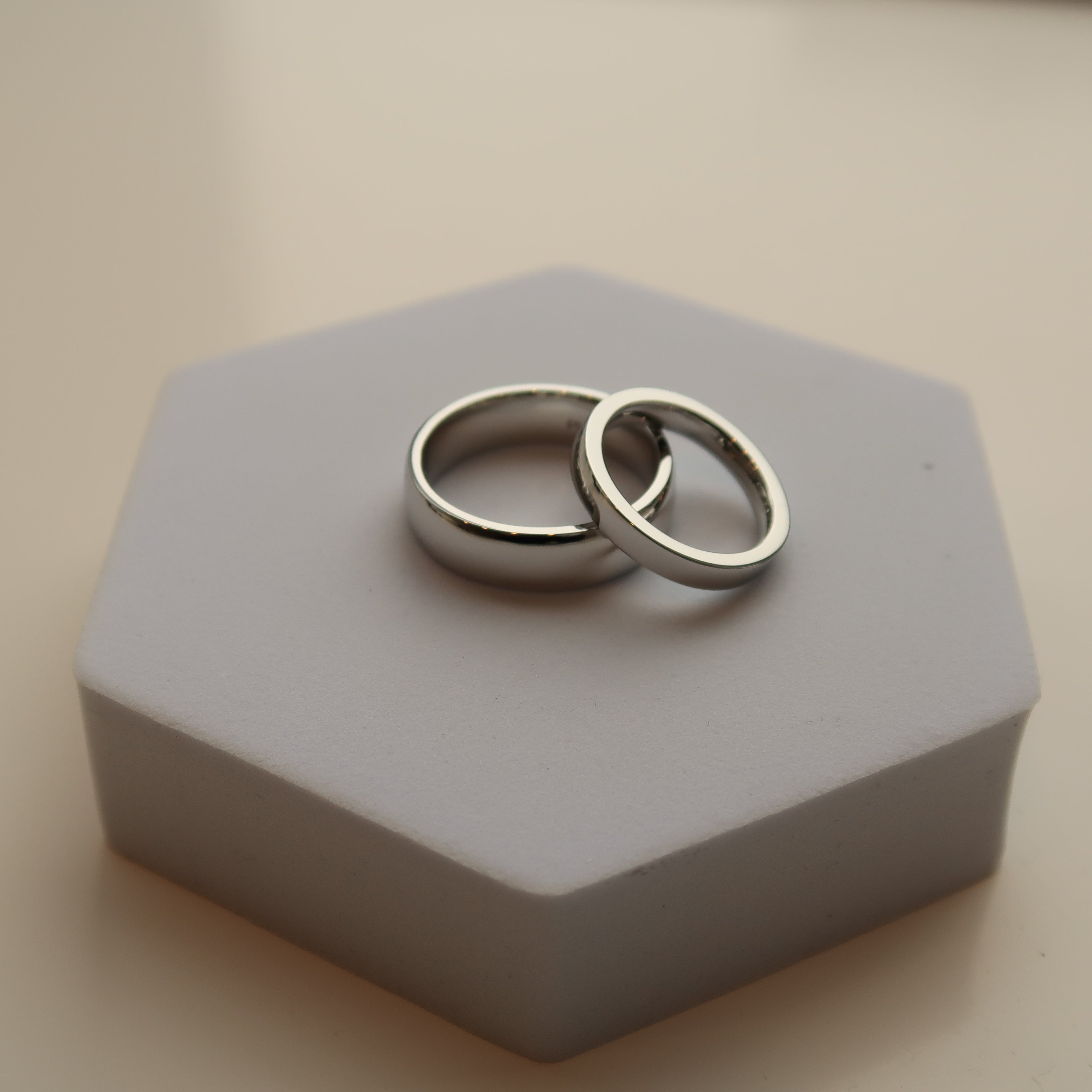 Custom A+E Engagement Ring and Wedding Bands