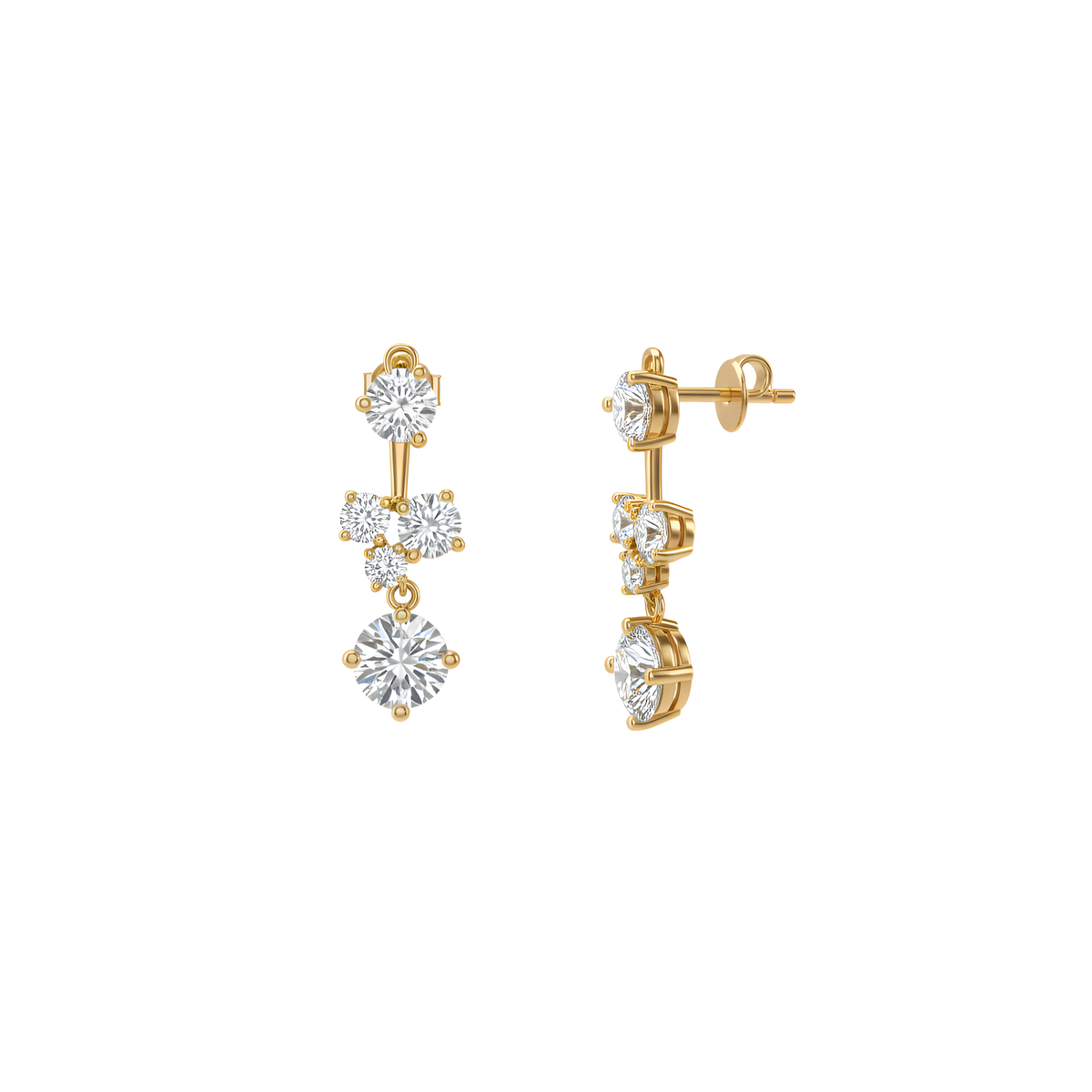 Ariana Multi Round Stud Drop Earrings