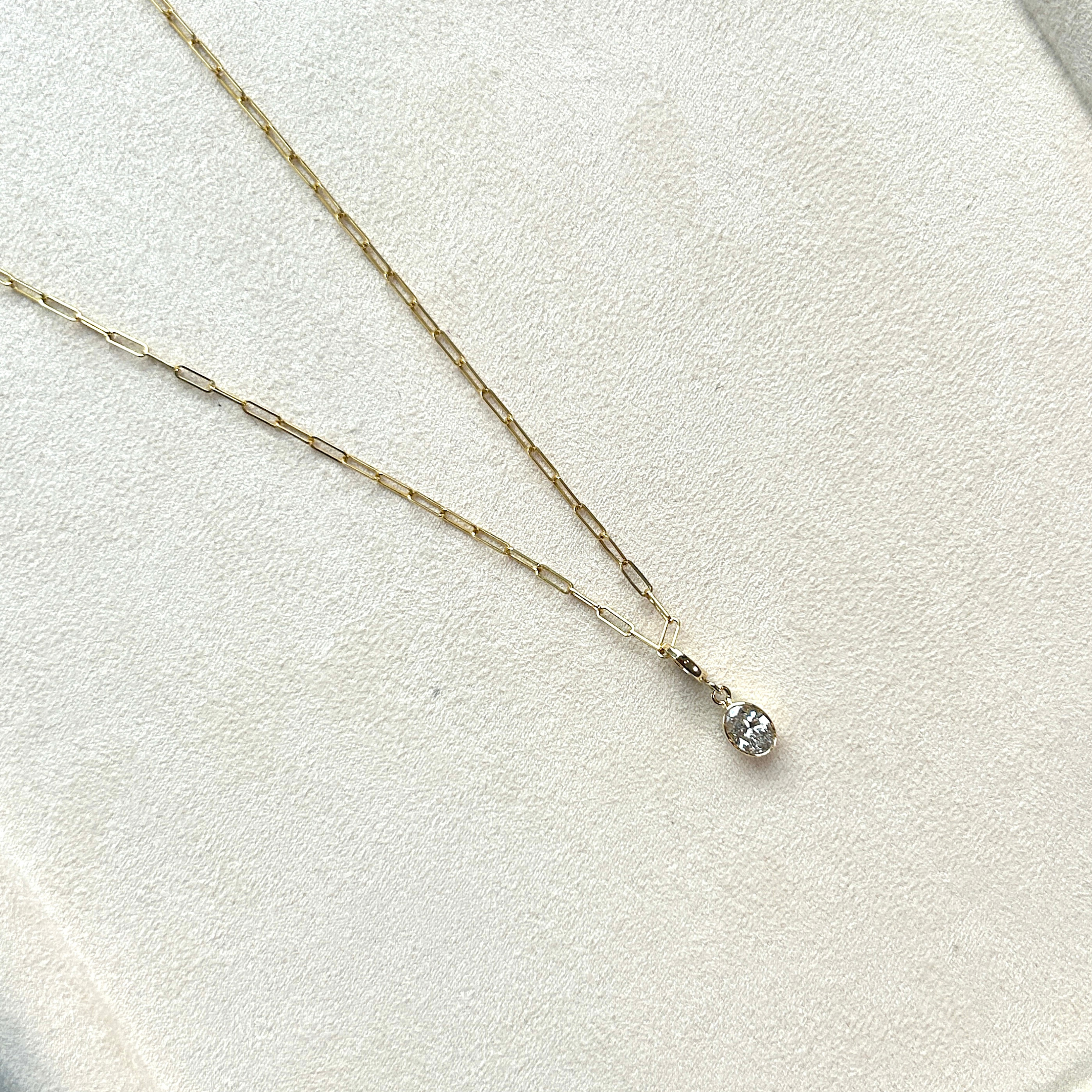 Petite Bezel Oval Diamond Charm