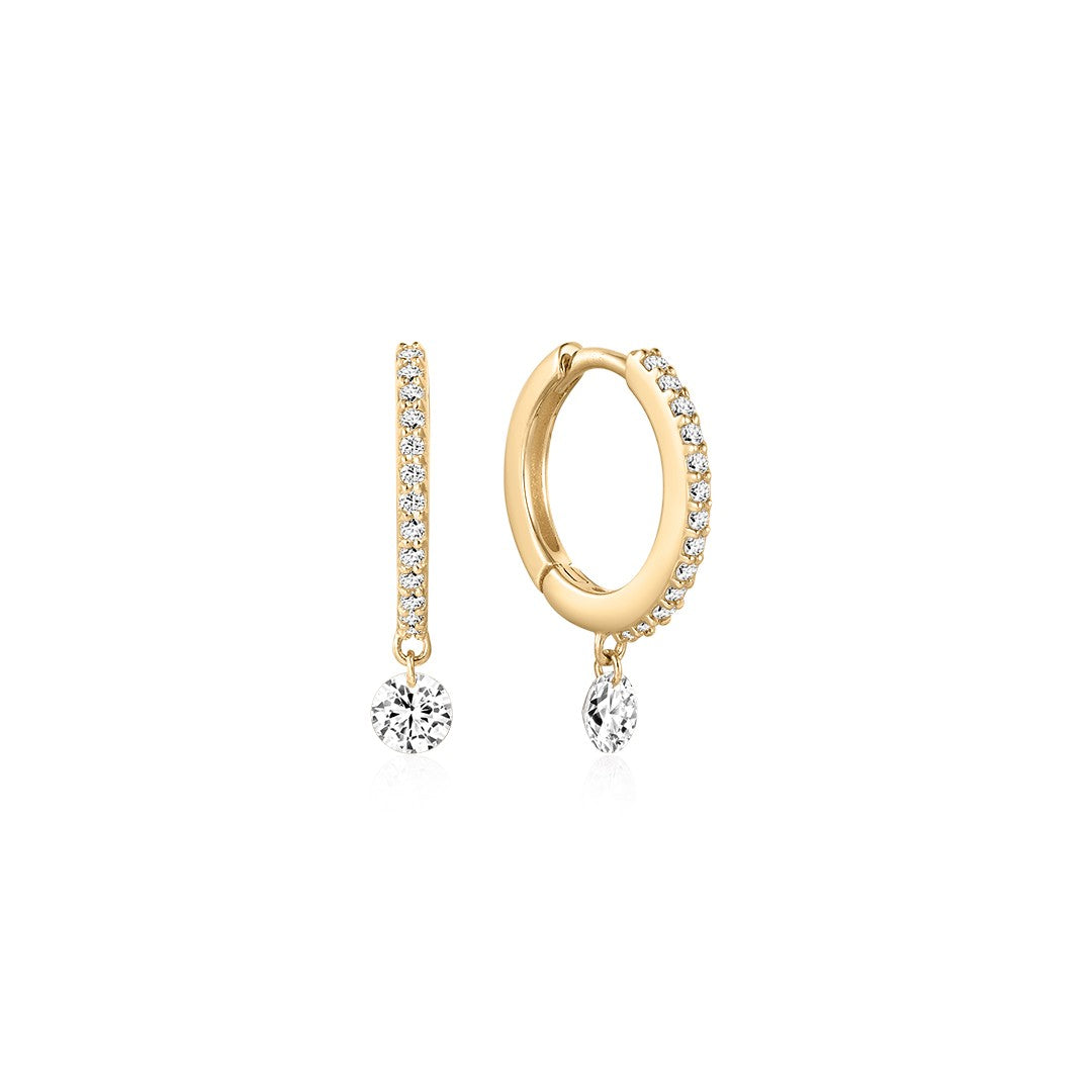 NEW The Nina Pavé Diamond Drop Huggies