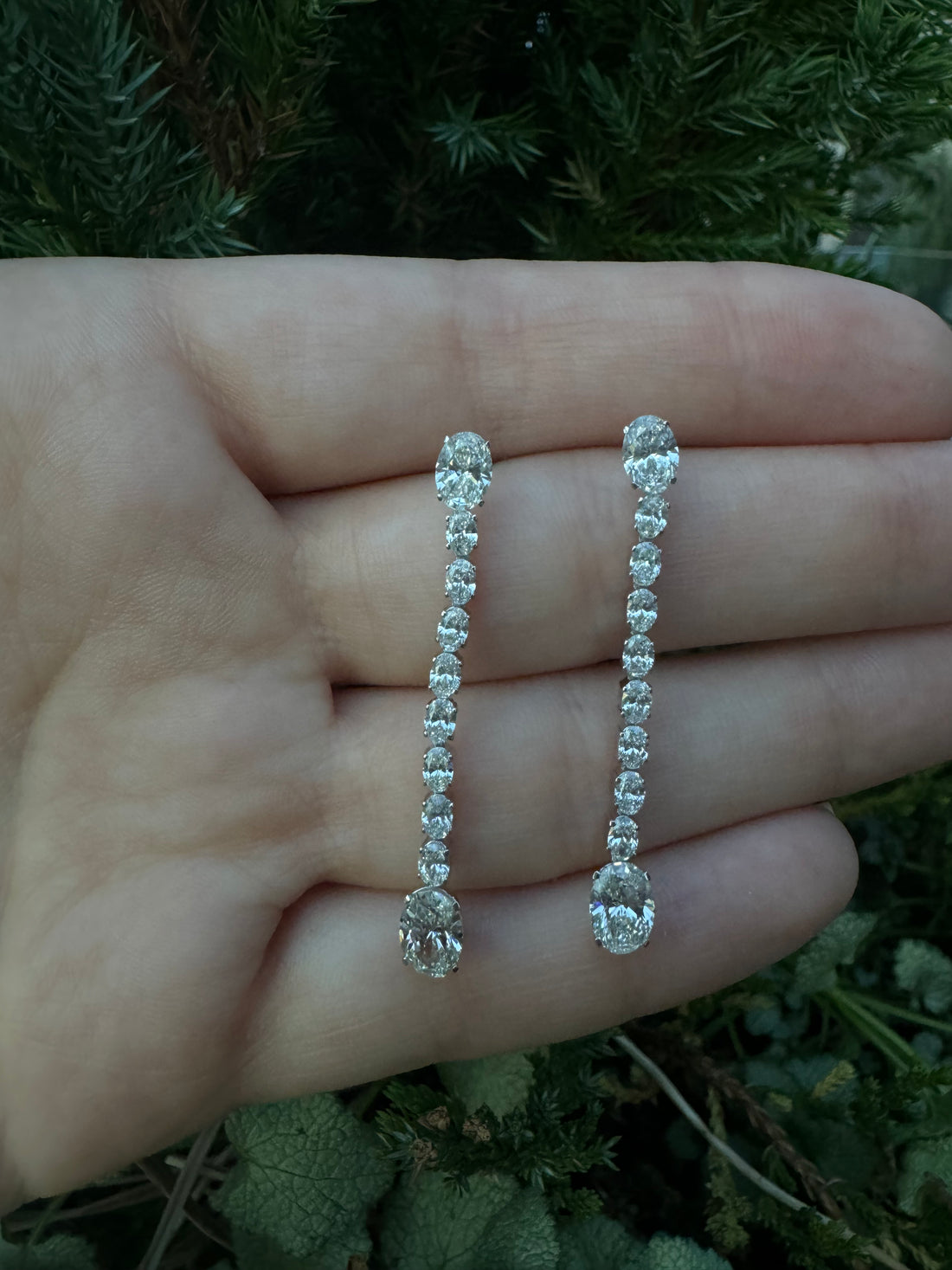 Long Oval Diamond Drops - LabLove Jewelry