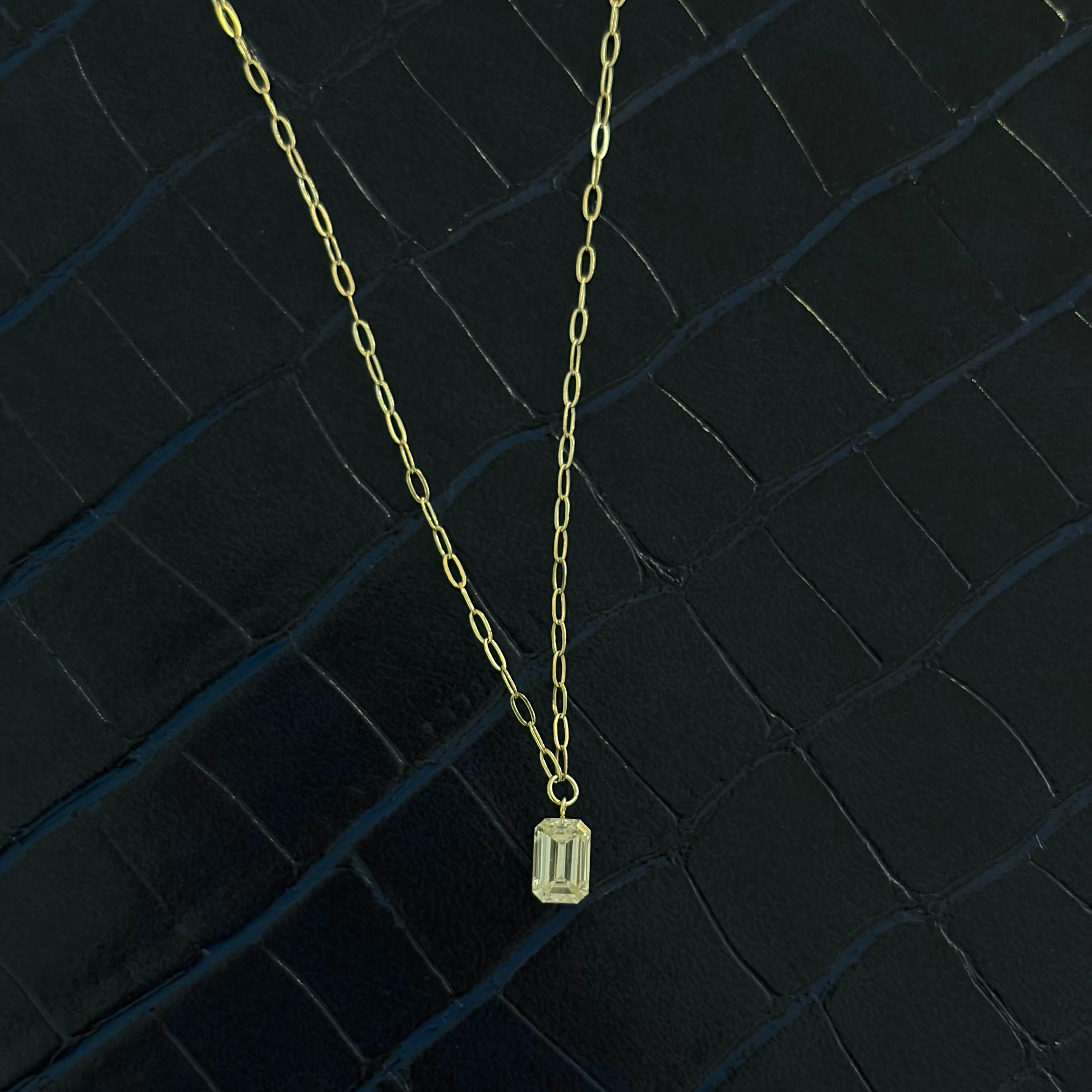 NEW Mia Emerald Cut Diamond Necklace