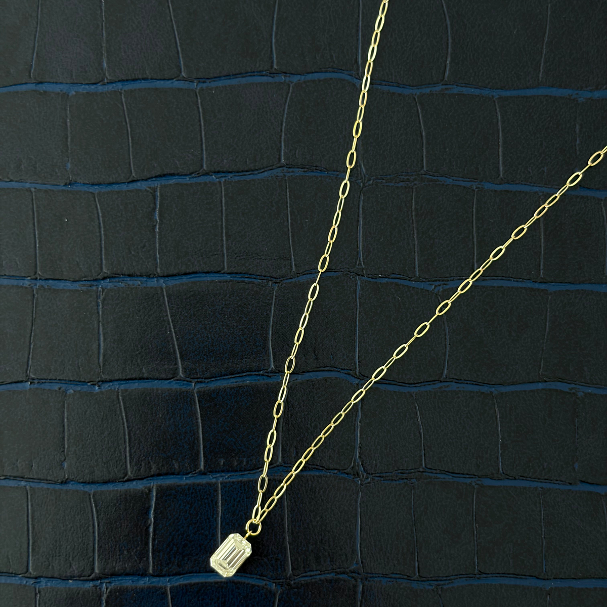NEW Mia Emerald Cut Diamond Necklace