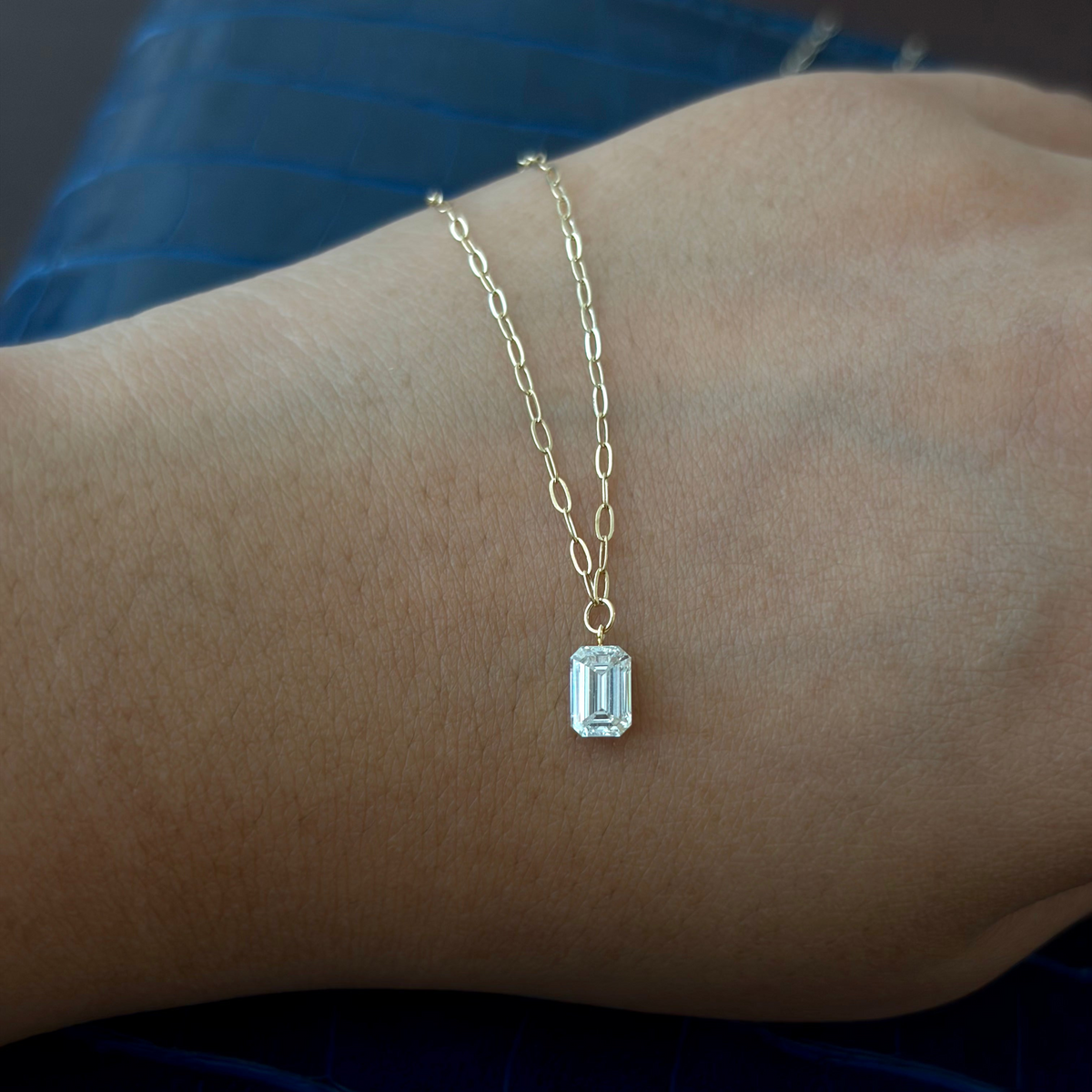 NEW Mia Emerald Cut Diamond Necklace