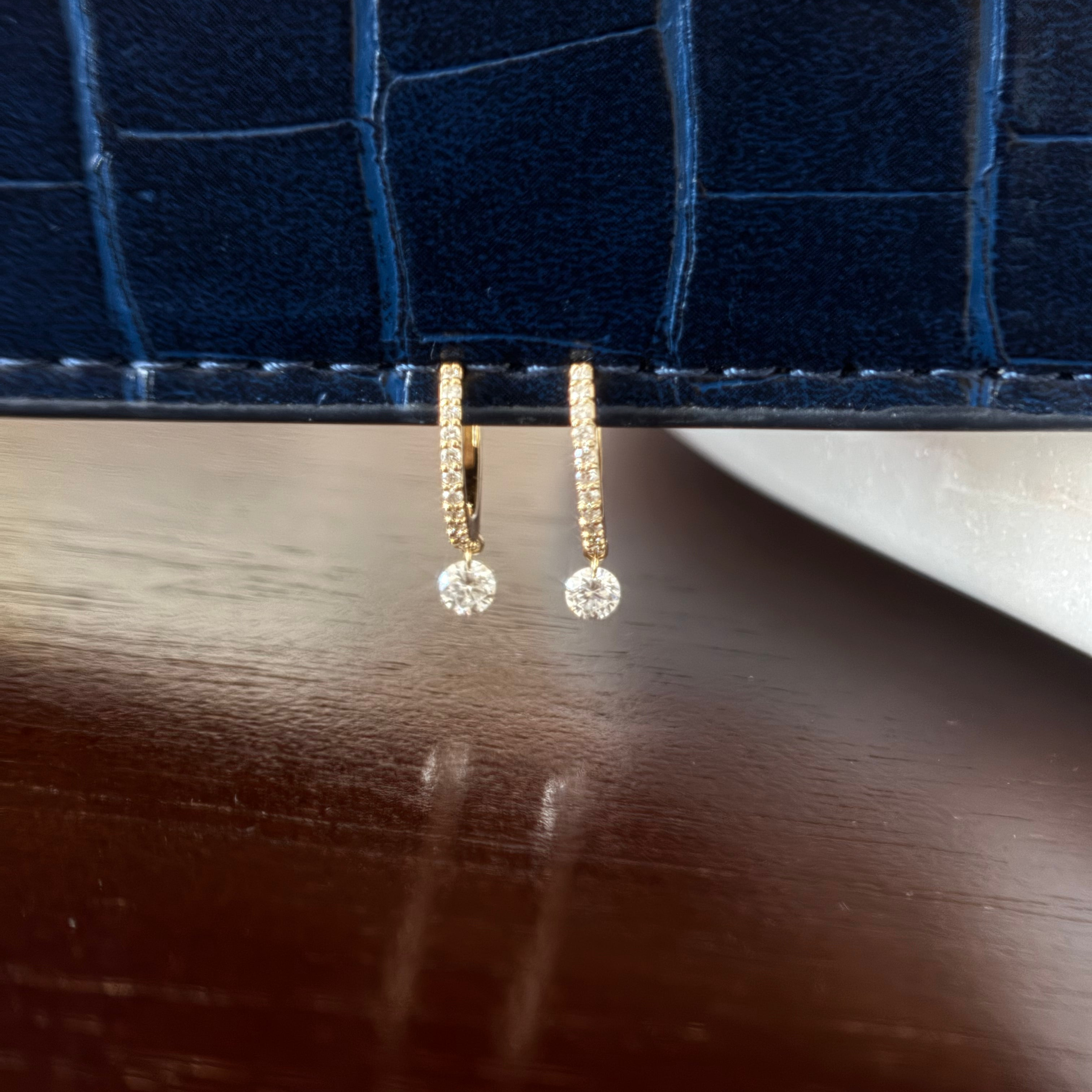 NEW The Nina Pavé Diamond Drop Huggies