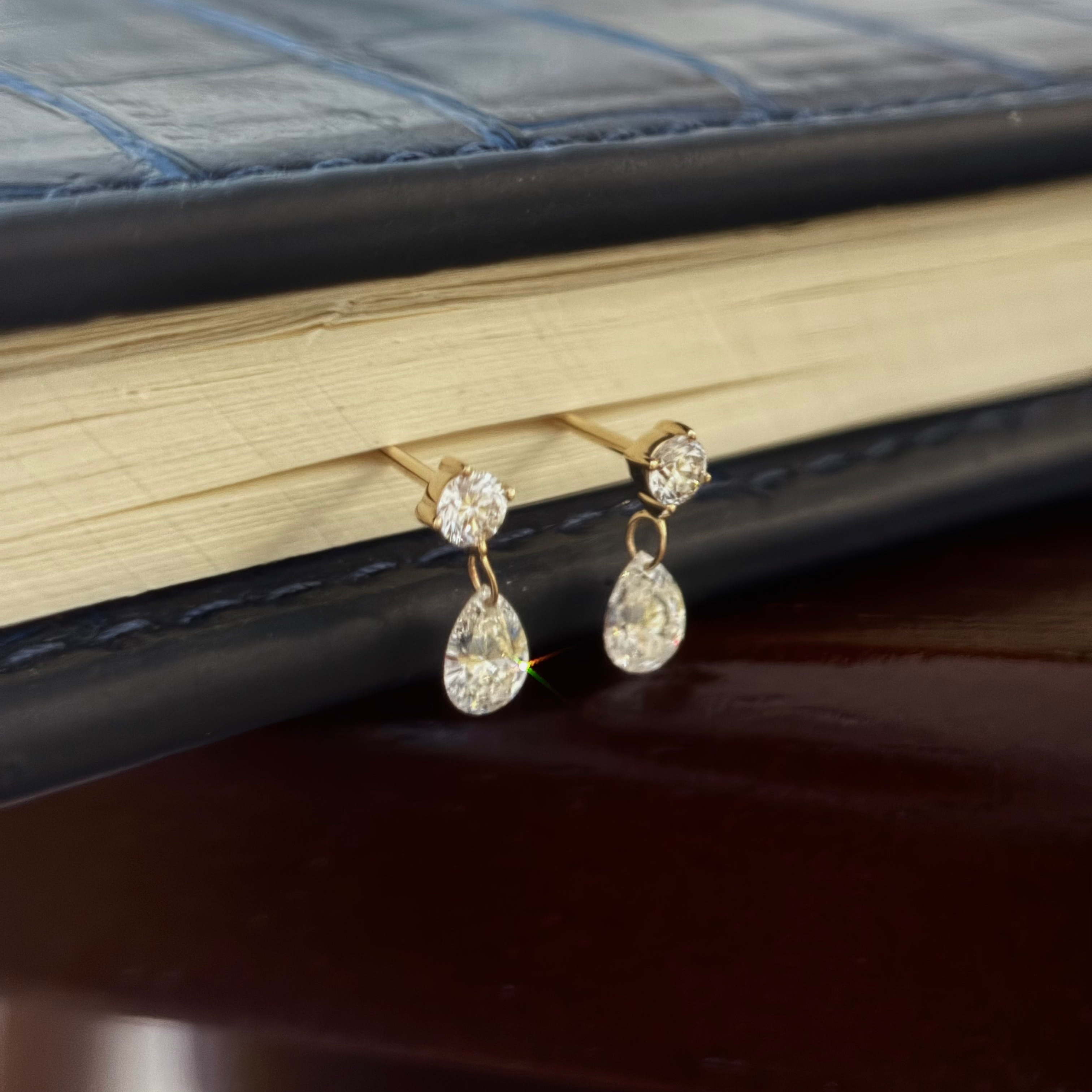 NEW The Sadie Pear Diamond Drop Stud Earrings