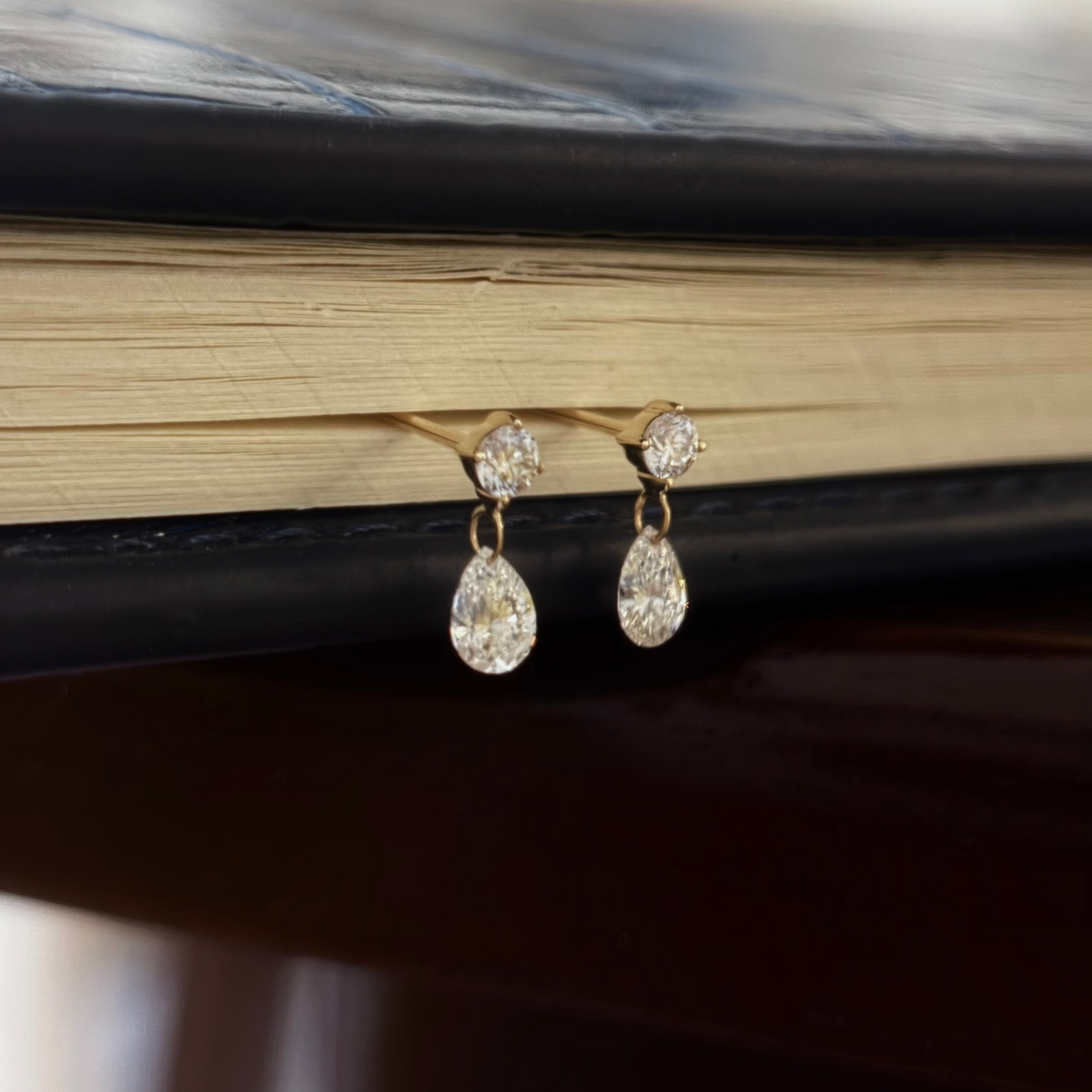 NEW The Sadie Pear Diamond Drop Stud Earrings