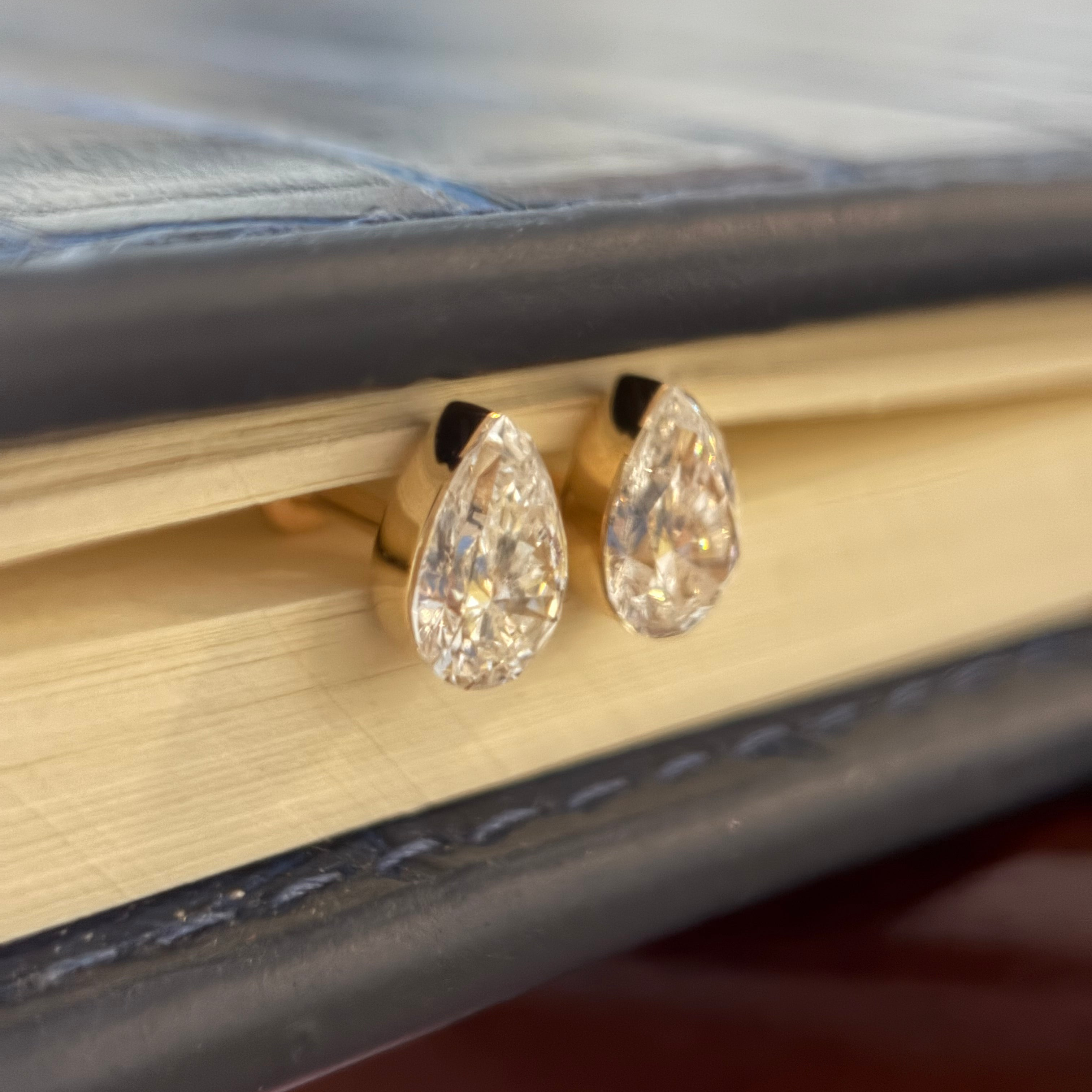 NEW The Hazel Pear Diamond Stud Earrings