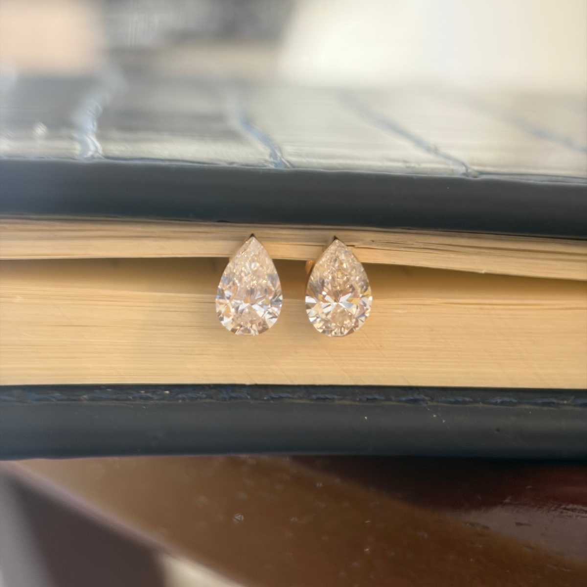 NEW The Hazel Pear Diamond Stud Earrings