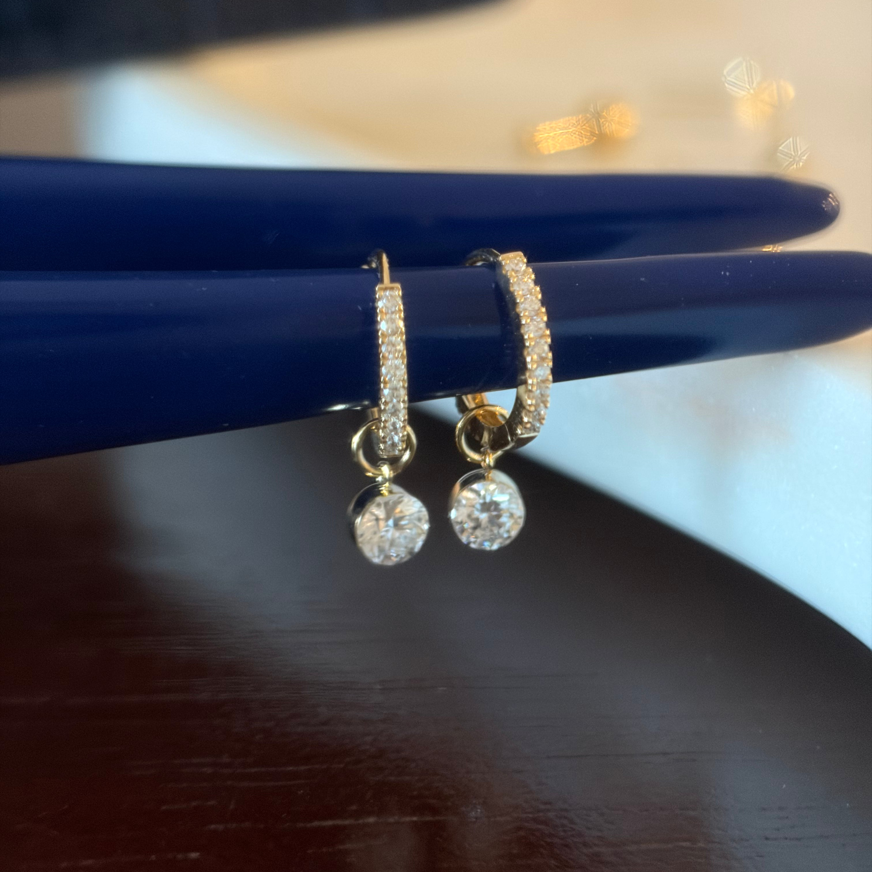 NEW The Piper Round Diamond Drop Earrings