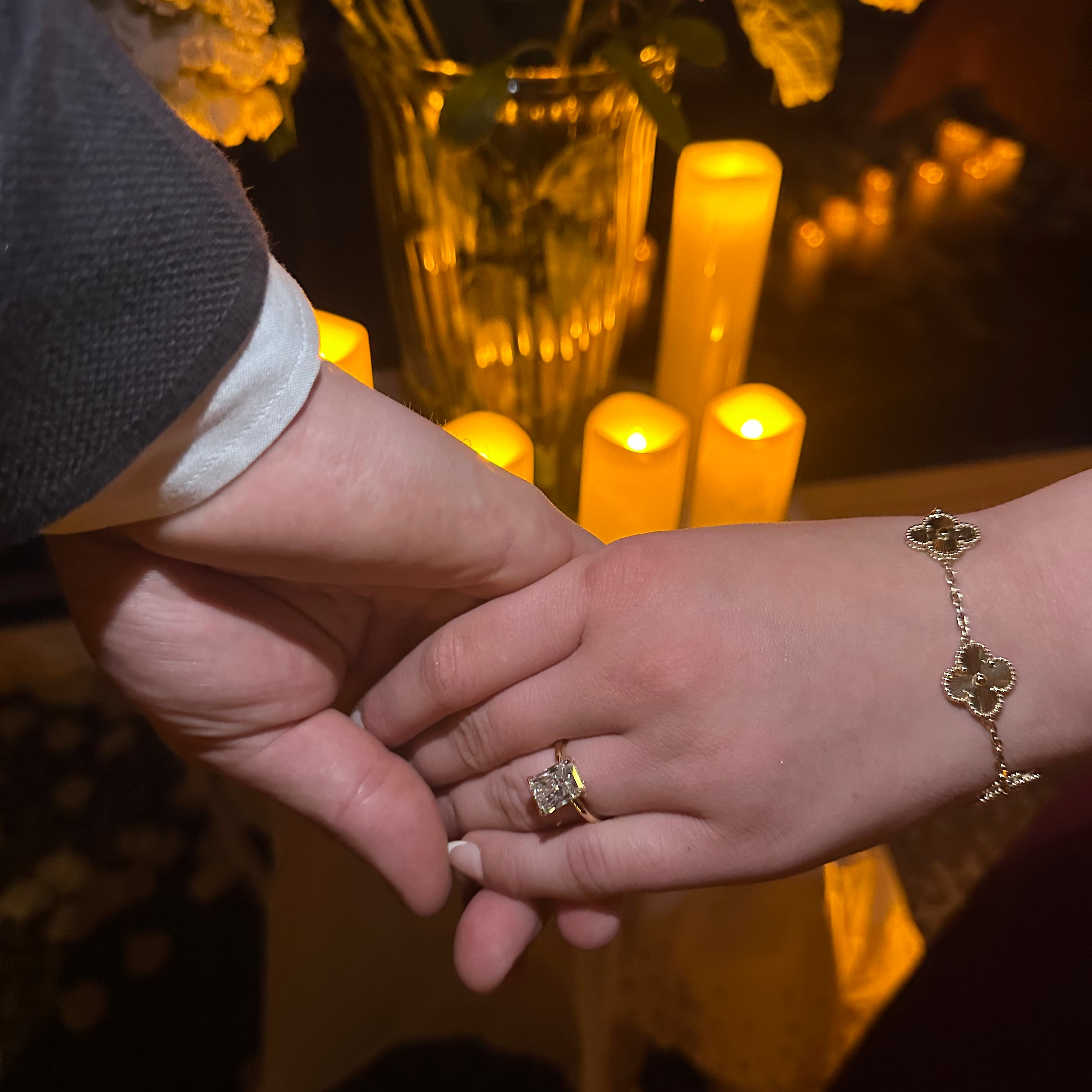 Custom L + S Radiant Engagement Ring