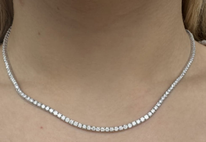 Tennis Necklace, 10ctw, 16-18 inch,