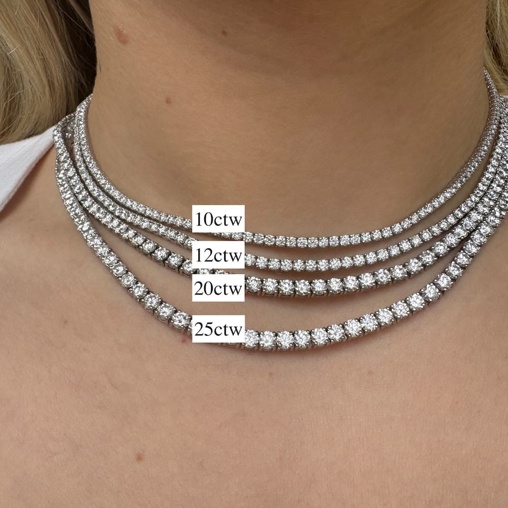Lab Diamond Tennis Necklaces