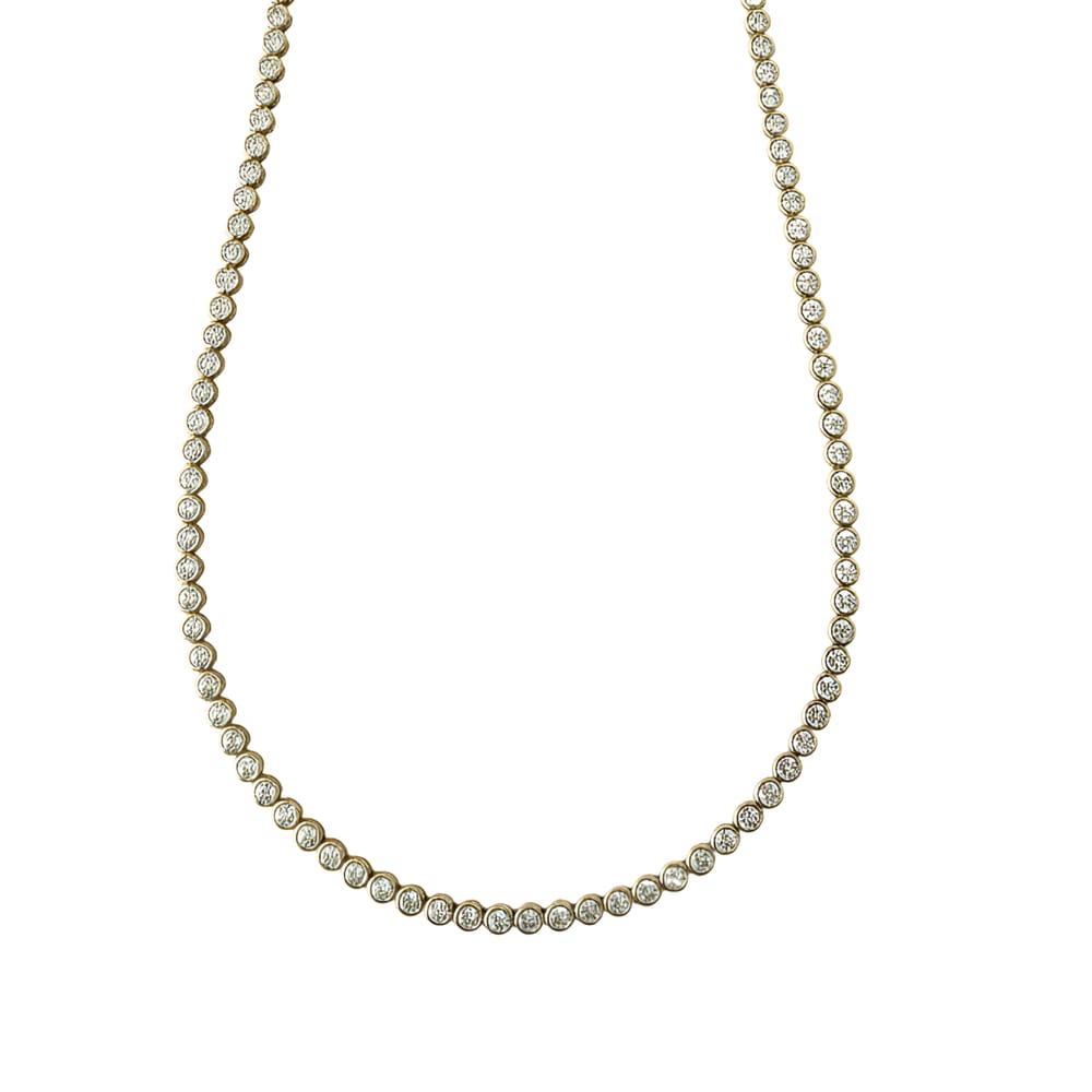 Deborah Bezel Round Tennis Necklace
