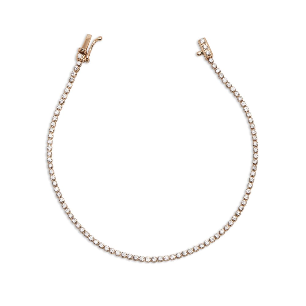 Micro Round Tennis Bracelet, 1ctw, YG