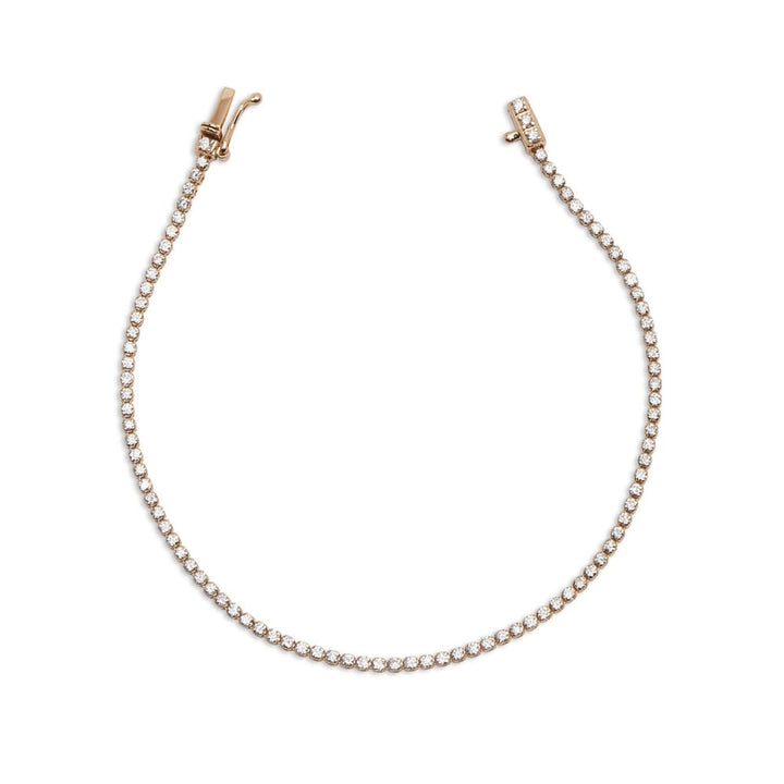 Micro Round Tennis Bracelet, 1ctw, YG
