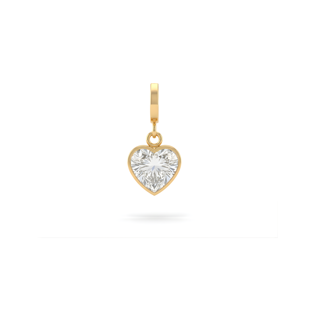 Petite Bezel Heart Charm