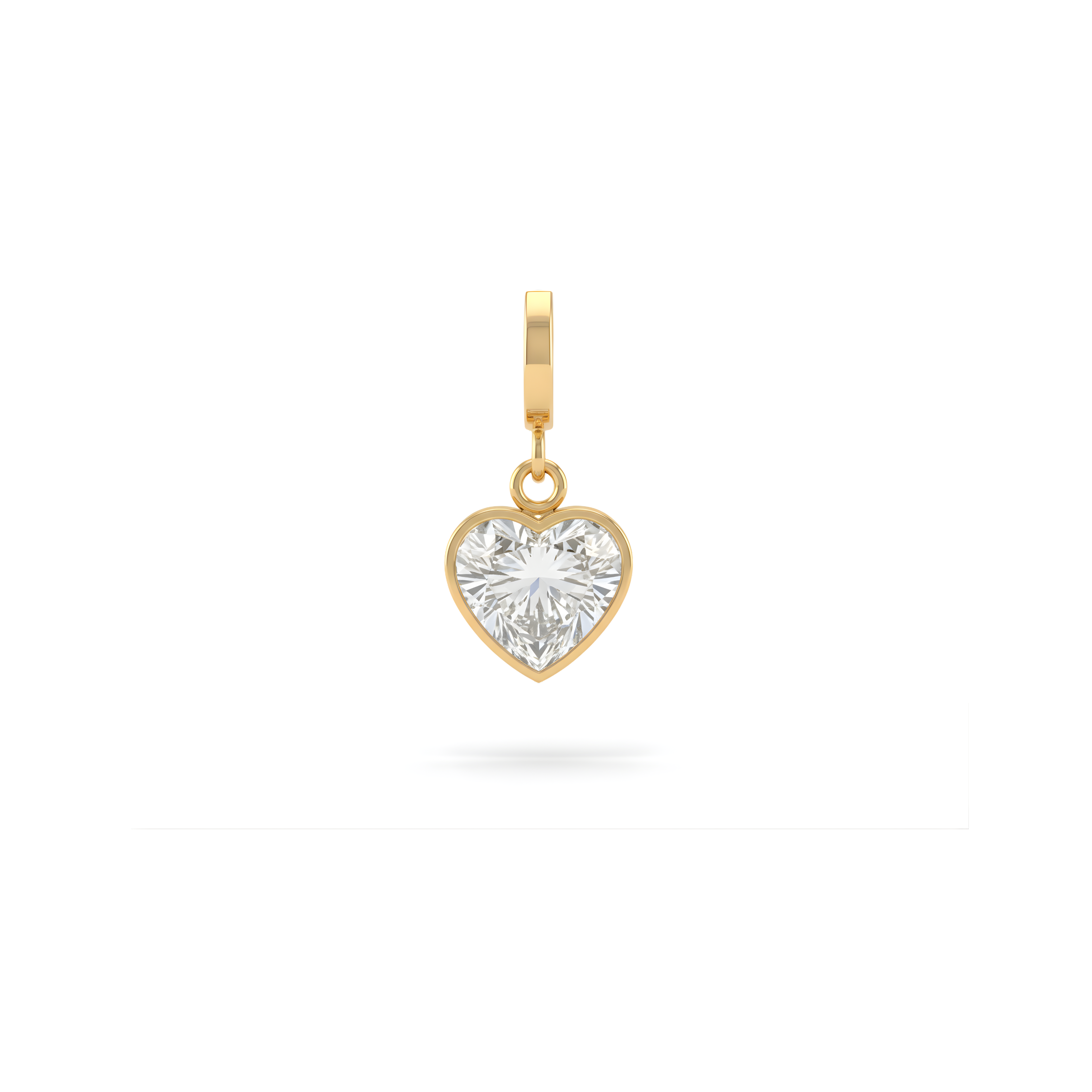Petite Bezel Heart Diamond Charm