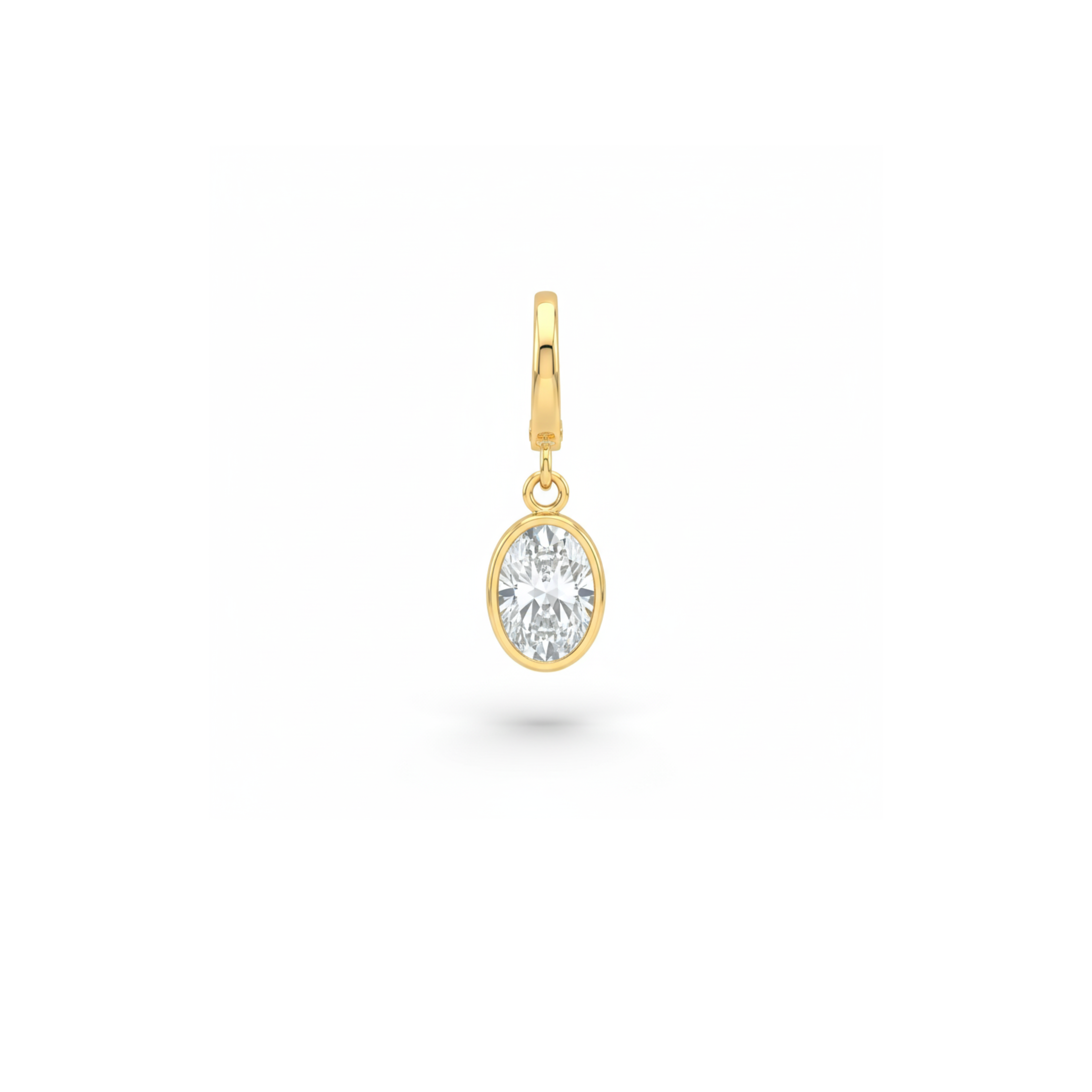 Petite Bezel Oval Diamond Charm