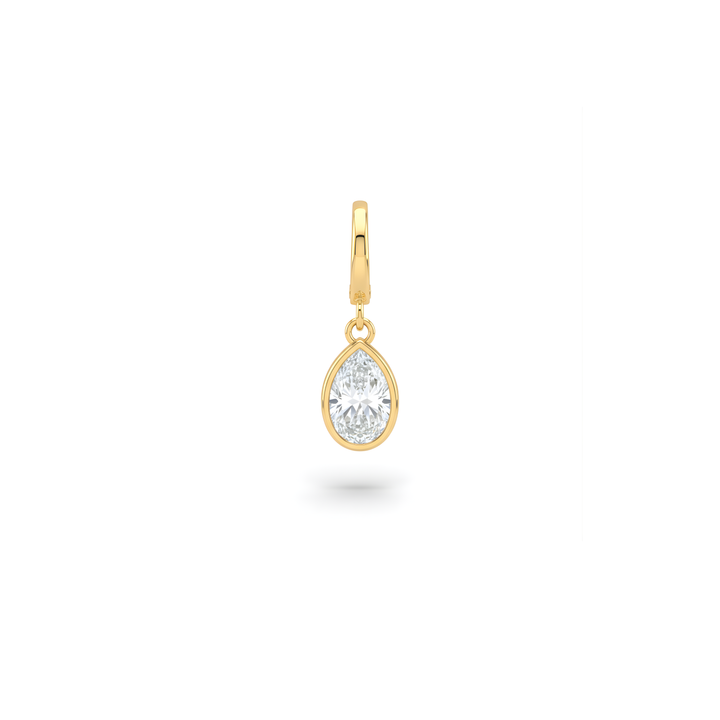Petite Bezel Pear Charm