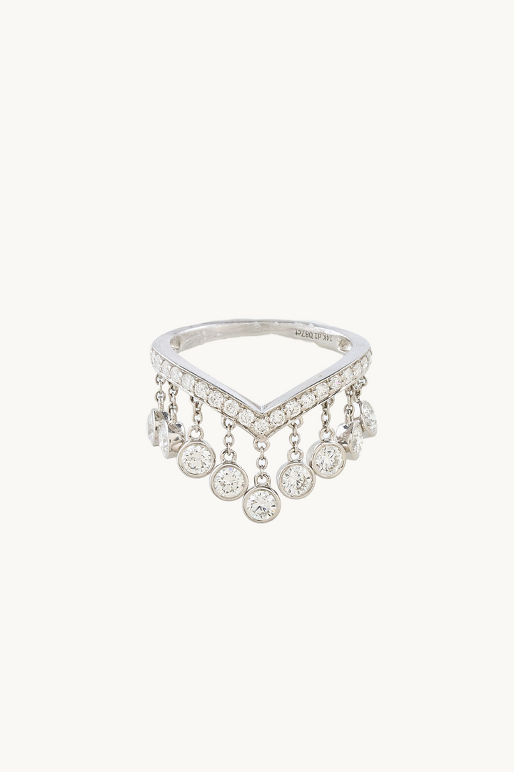Farrah Fringe Bezel Round Diamond Ring
