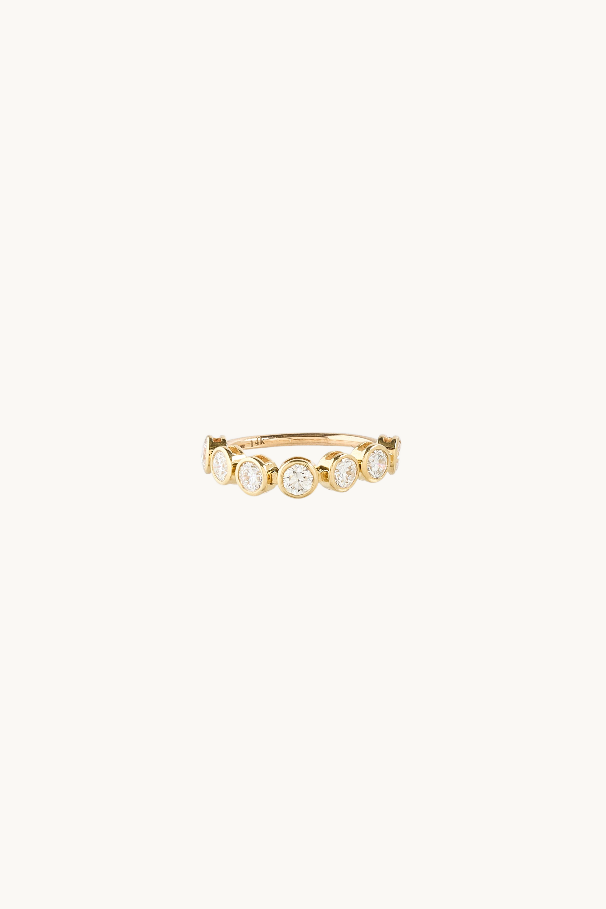 Rana Bezel Round Diamond Half Eternity Ring
