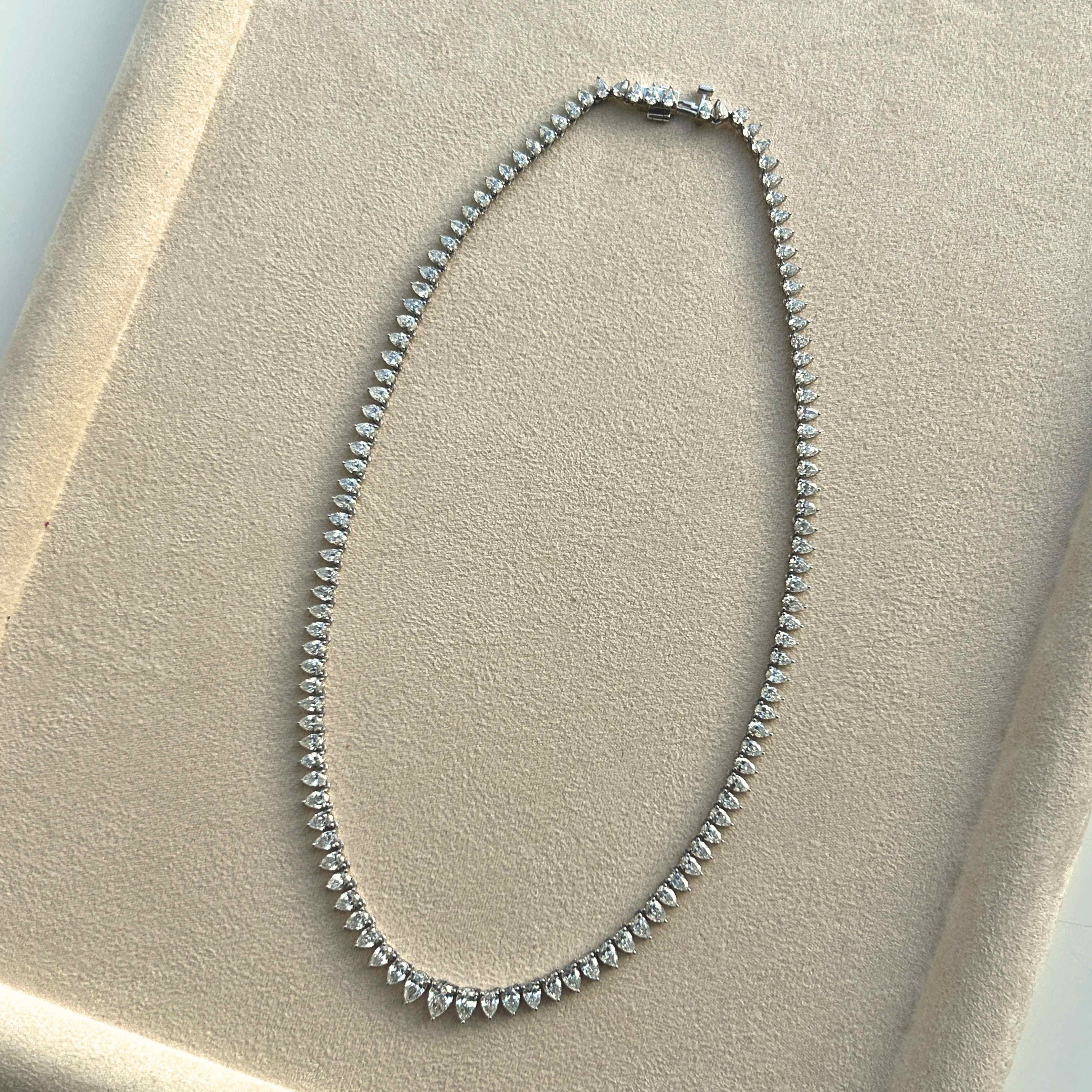 Sophia Graduated Pear Diamond Tennis Necklace