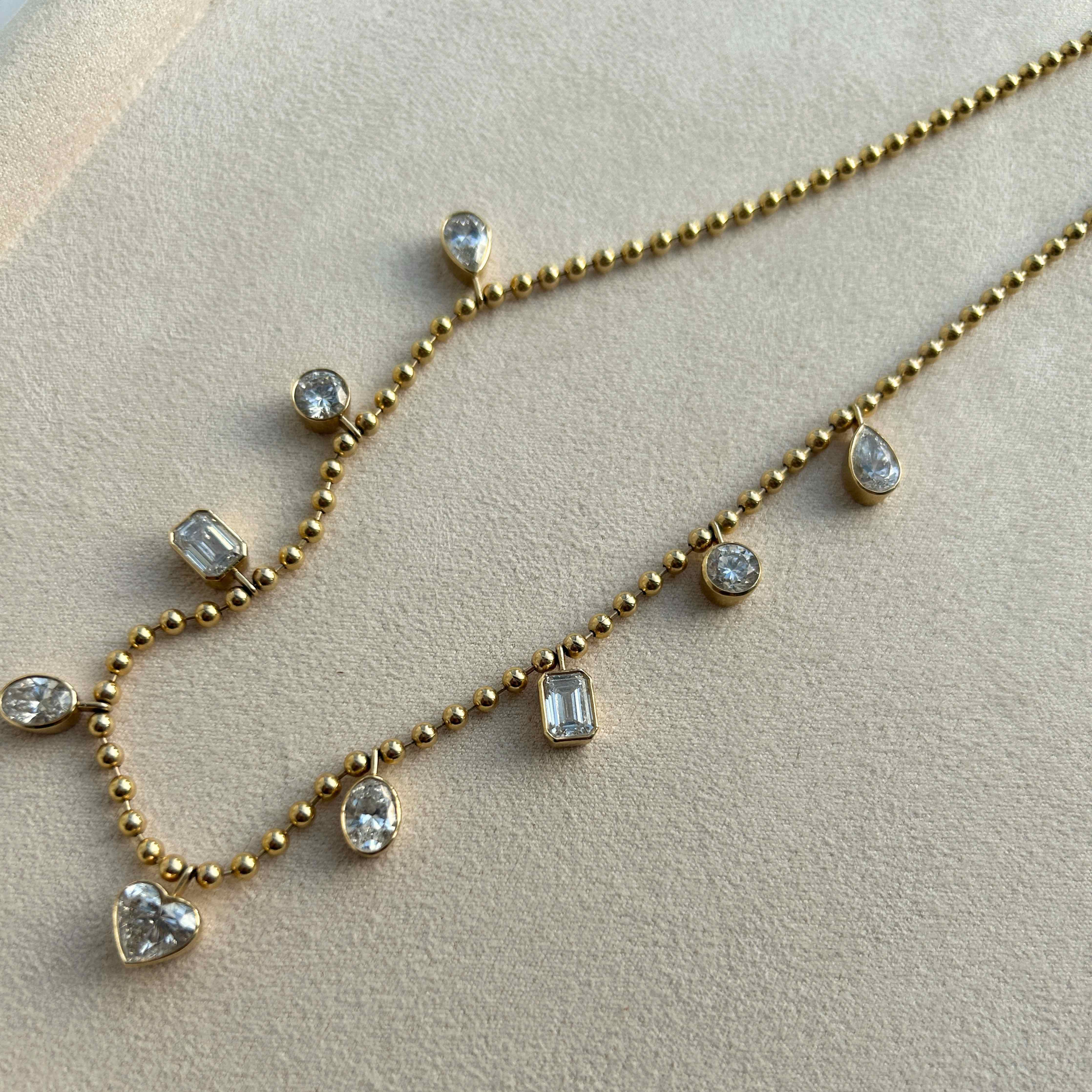 Poppy Bezel Diamond Charm Necklace