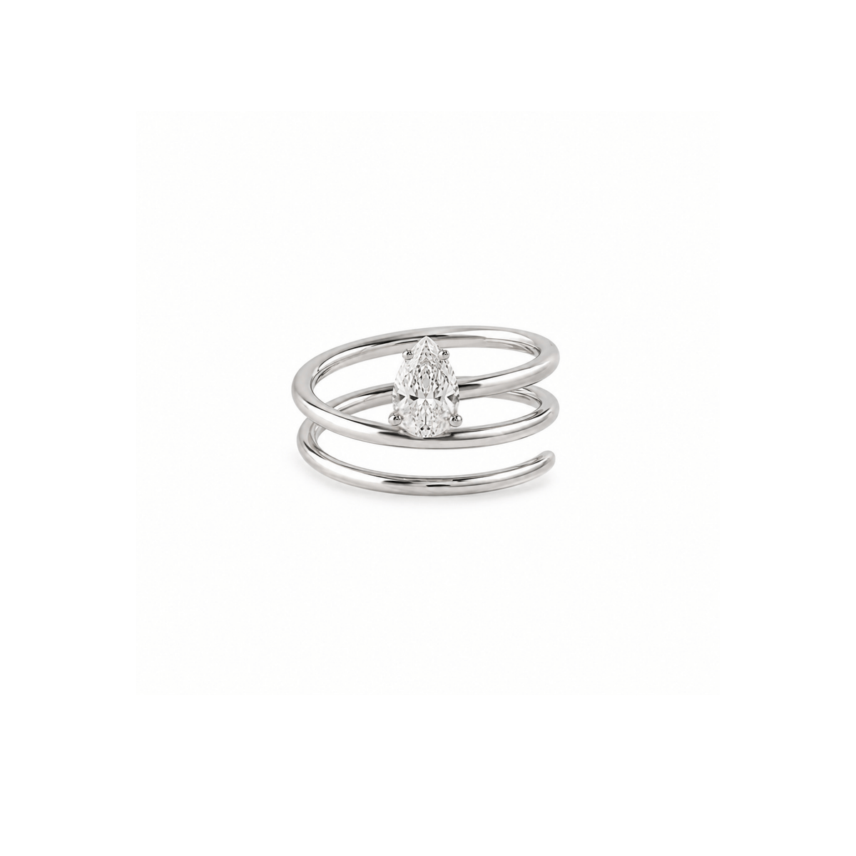 Nico Spiral Pear Ring